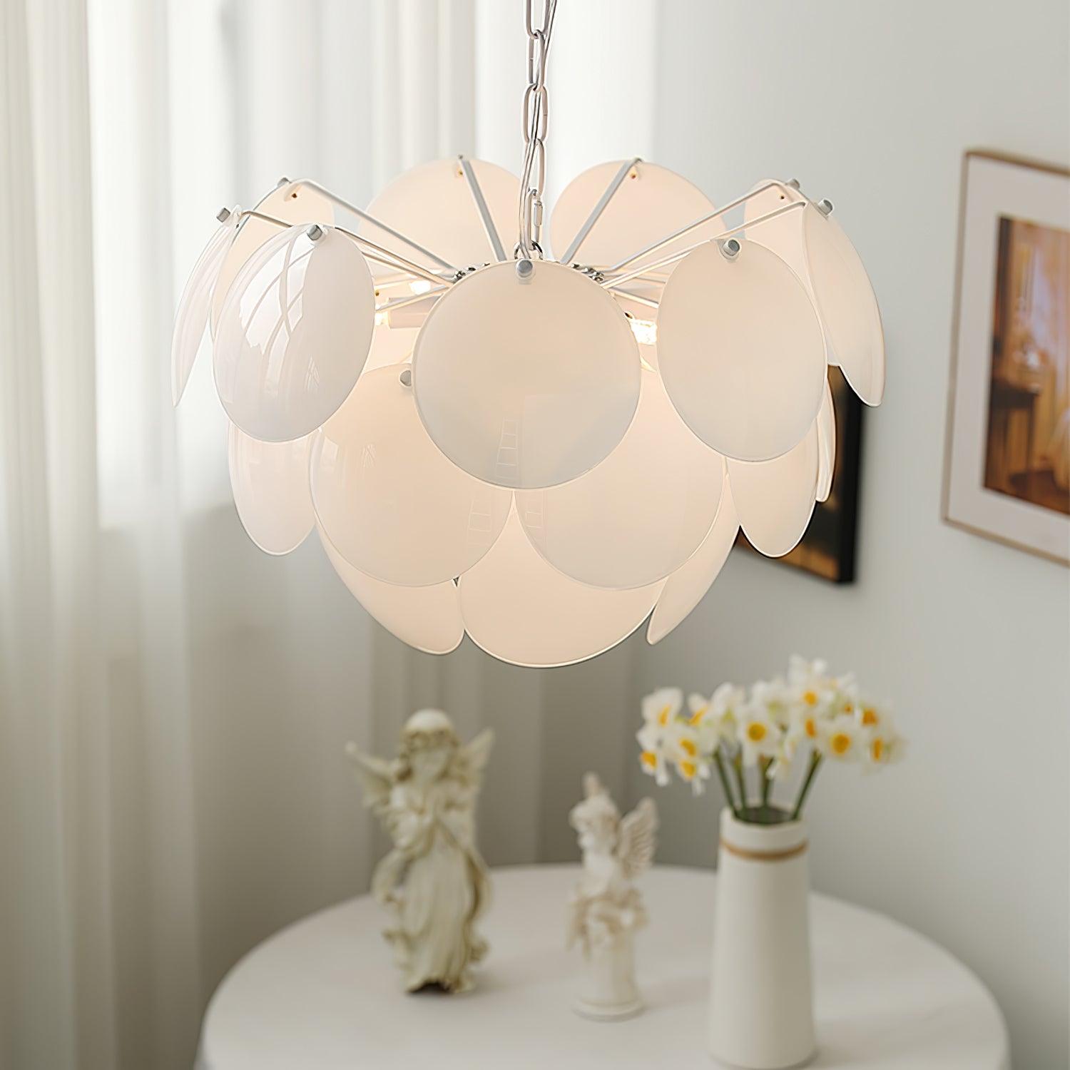 Sophia Minimalist Glass Chandelier-Neutral Decor