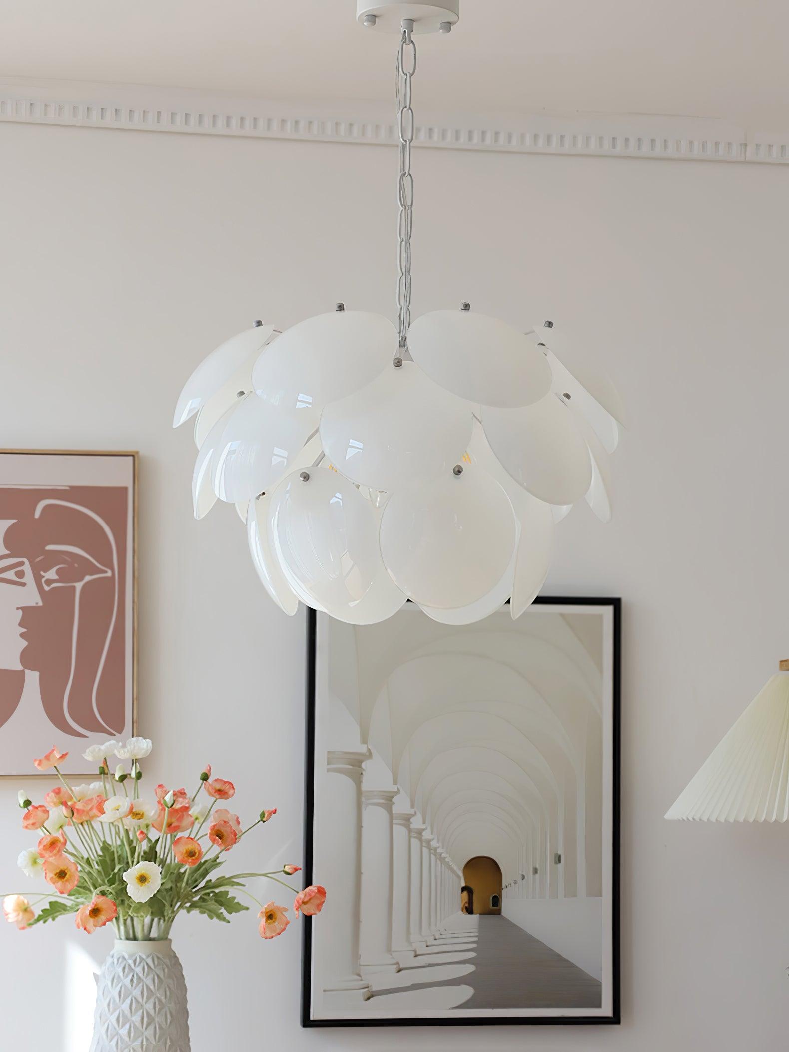 Sophia Minimalist Glass Chandelier-Neutral Decor
