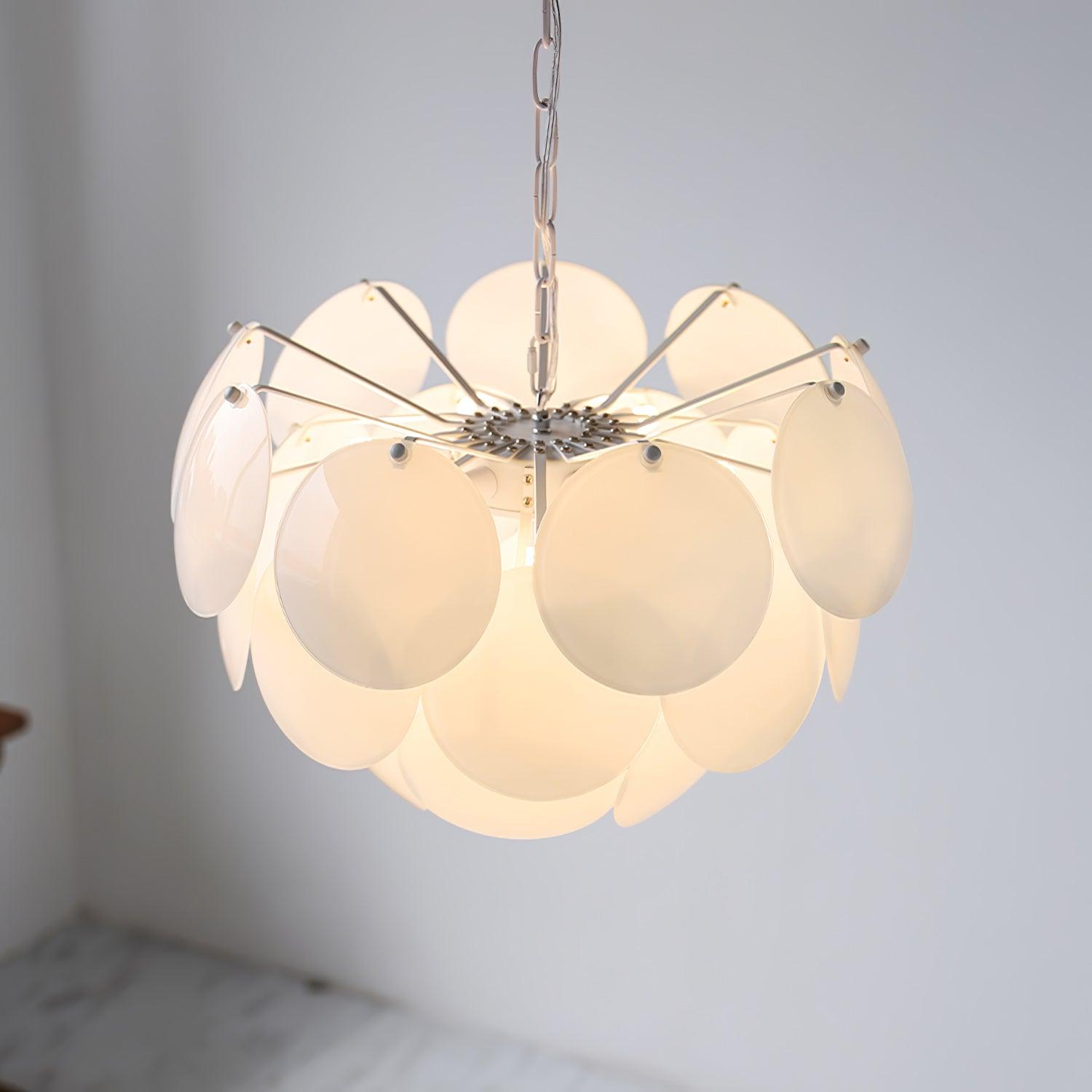 Sophia Minimalist Glass Chandelier-Neutral Decor