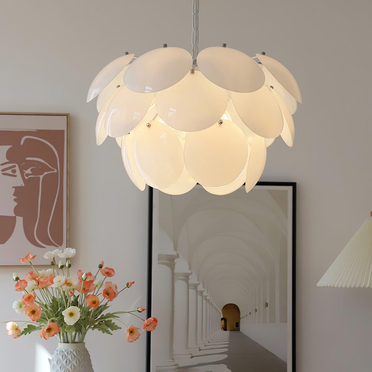 Sophia Minimalist Glass Chandelier-Neutral Decor