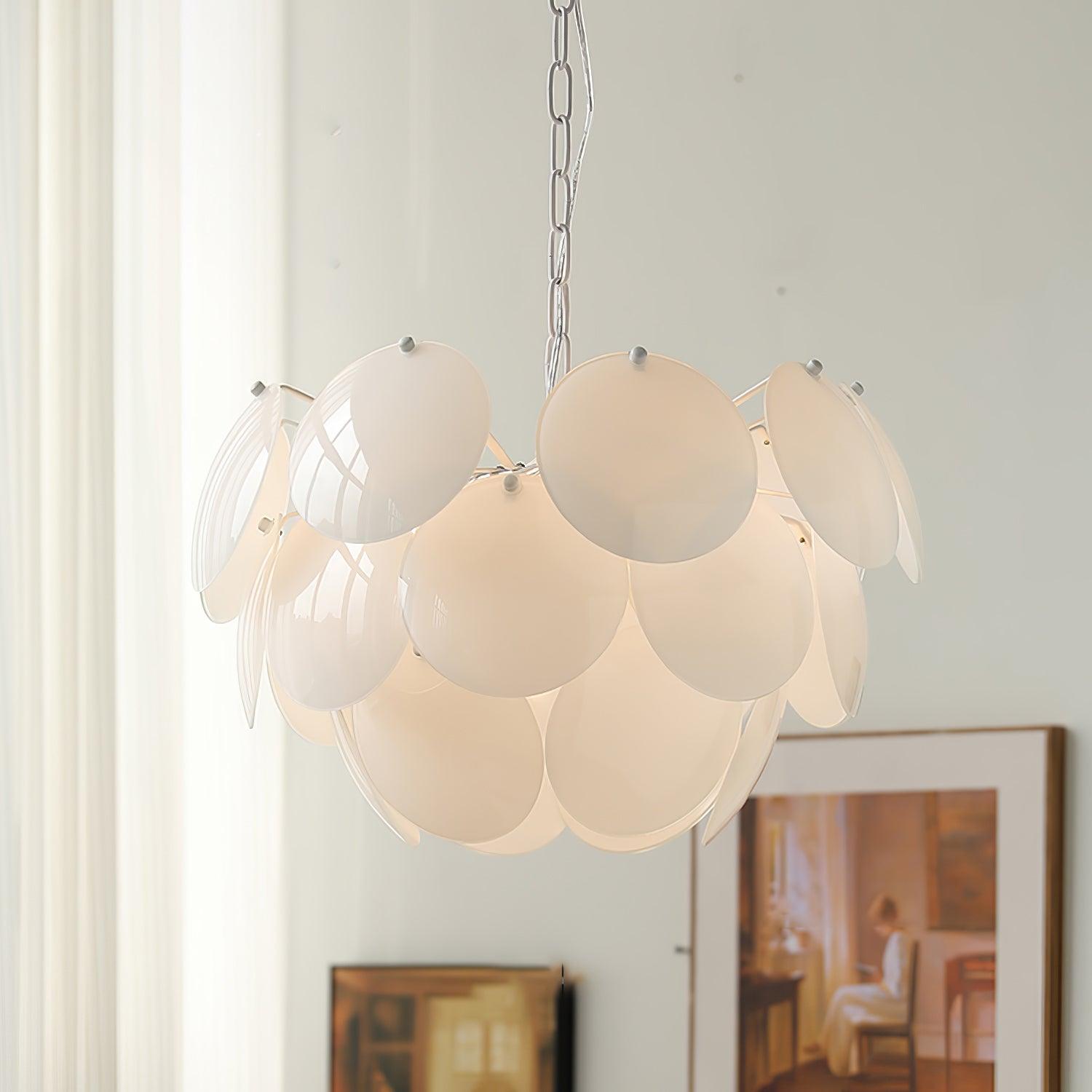 Sophia Minimalist Glass Chandelier-Neutral Decor