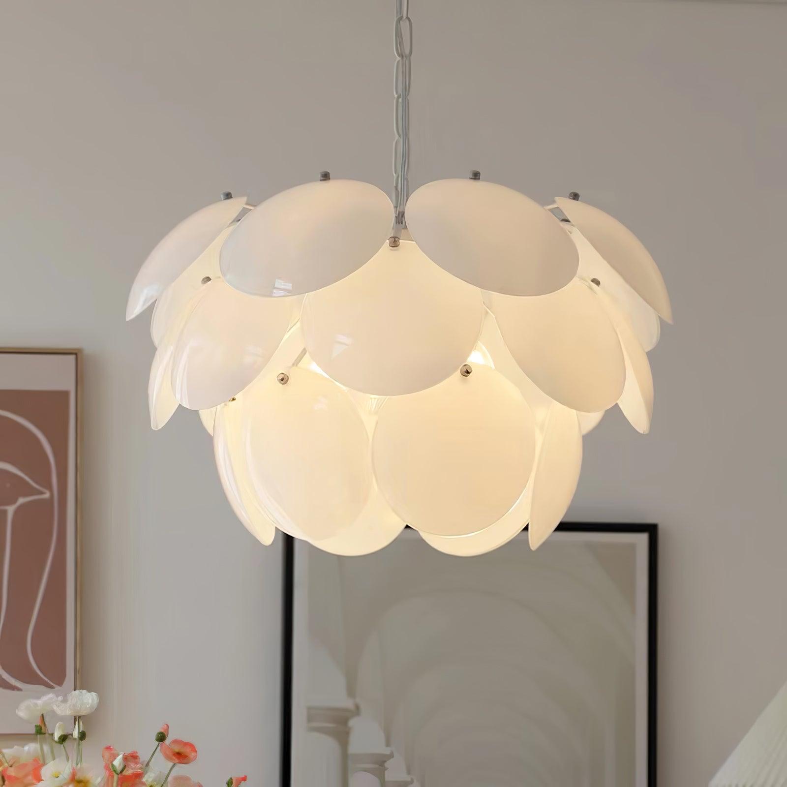 Sophia Minimalist Glass Chandelier-Neutral Decor