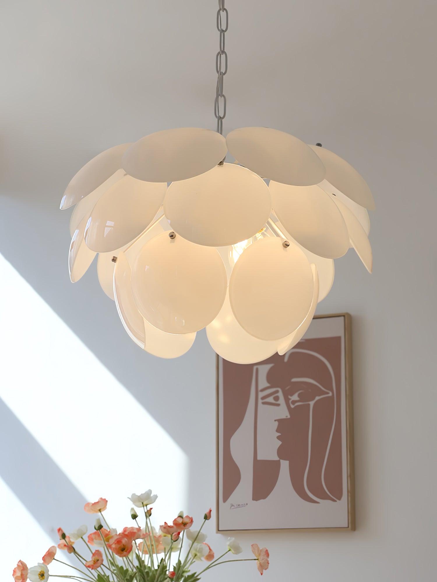 Sophia Minimalist Glass Chandelier-Neutral Decor