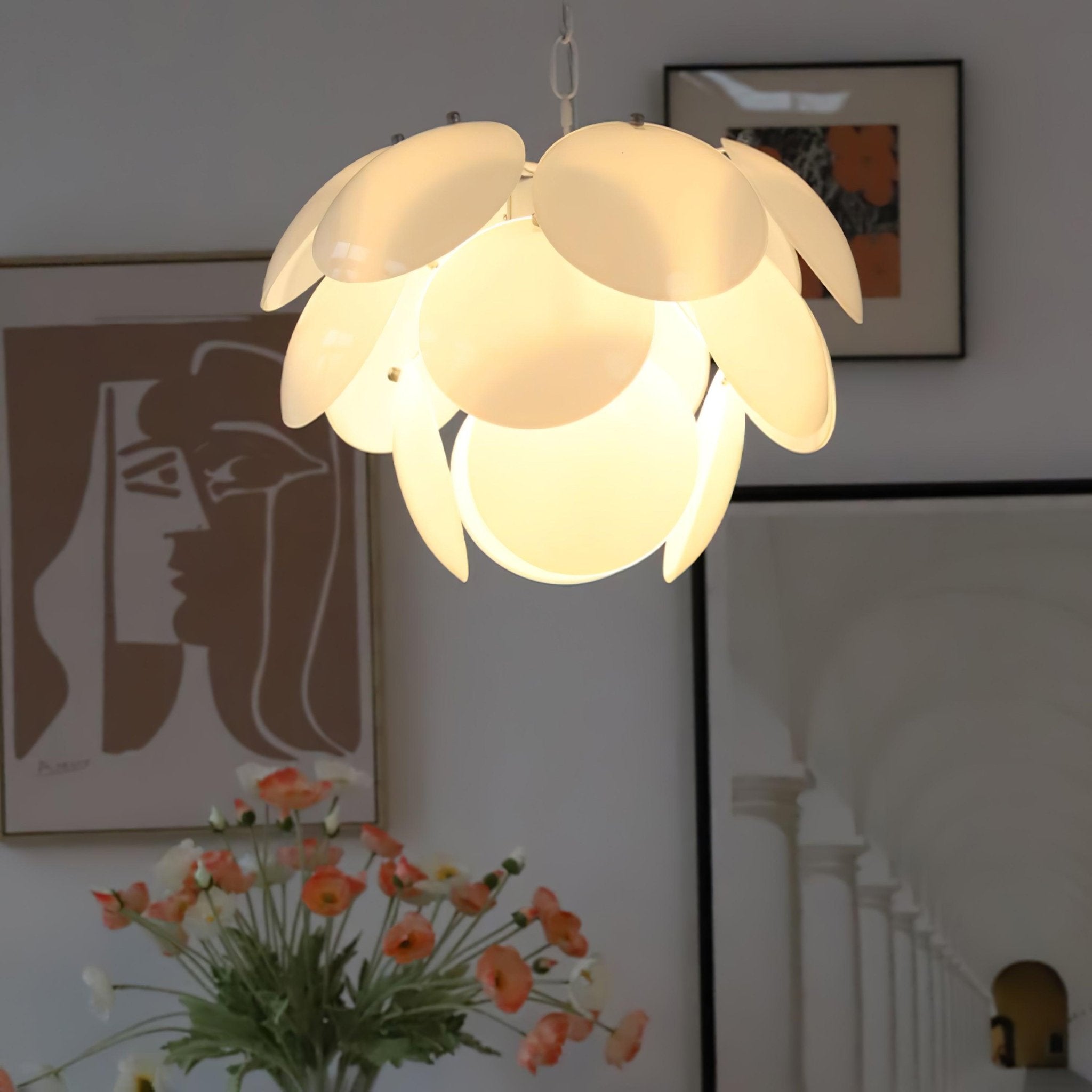 Sophia Minimalist Glass Chandelier-Neutral Decor