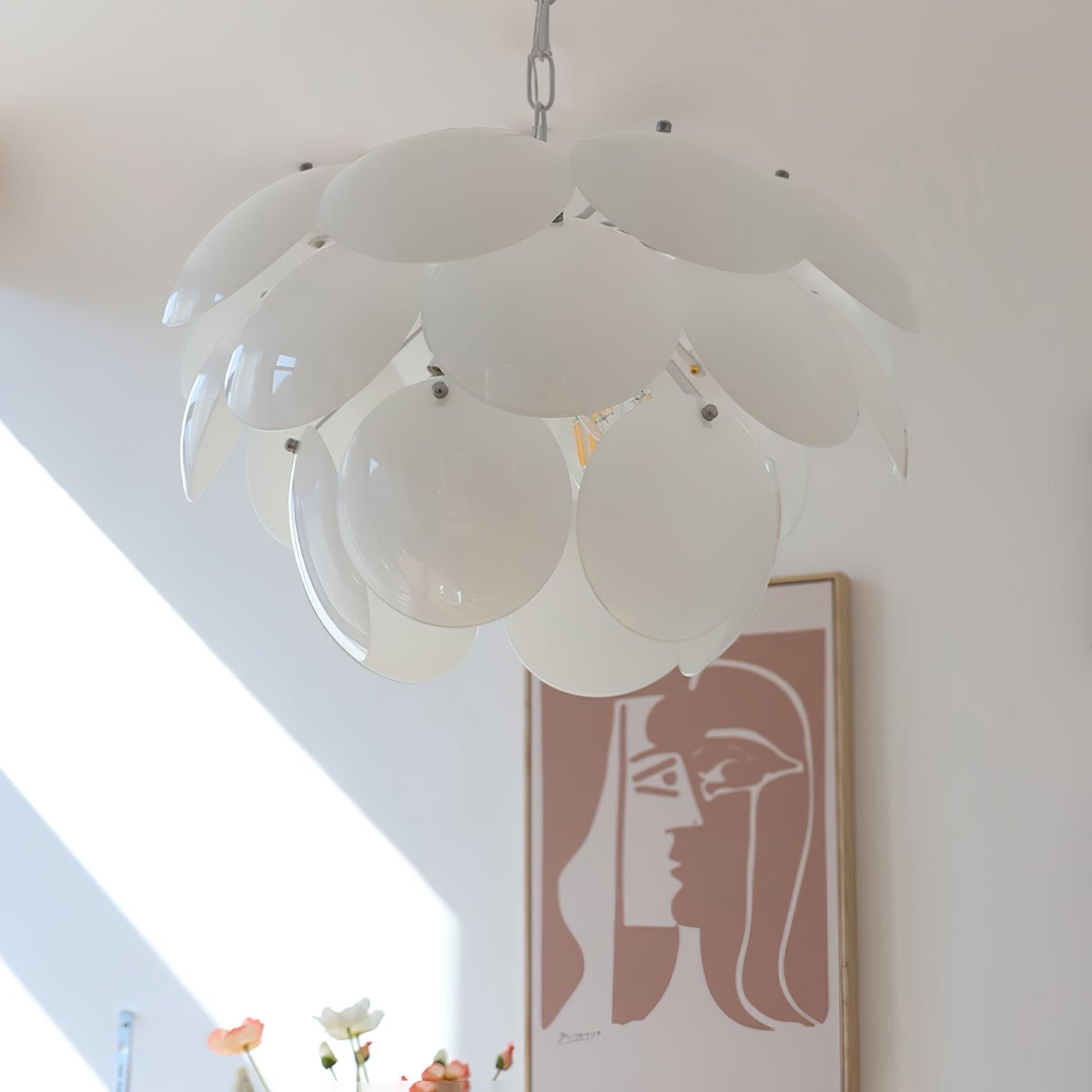 Sophia Minimalist Glass Chandelier-Neutral Decor