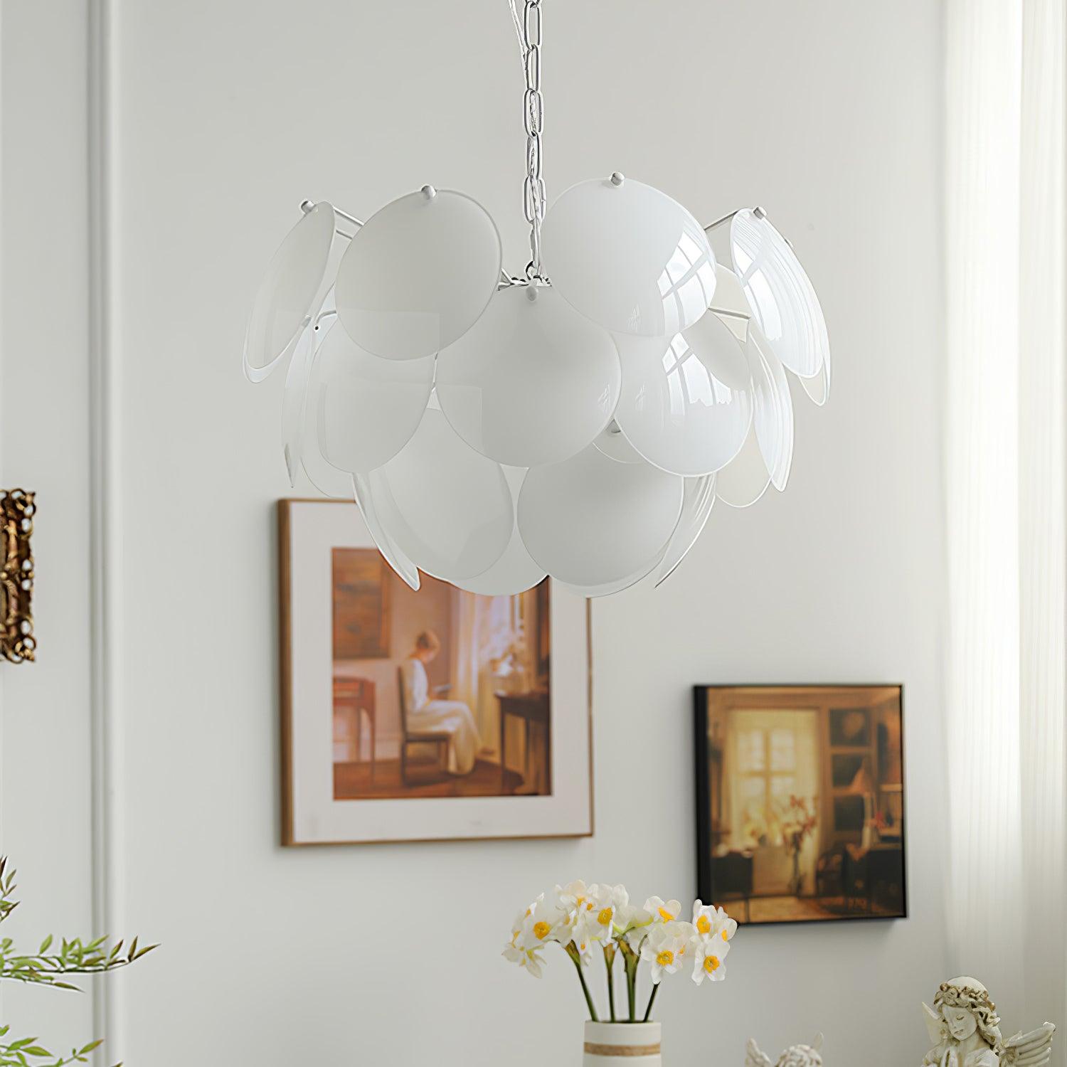 Sophia Minimalist Glass Chandelier-Neutral Decor