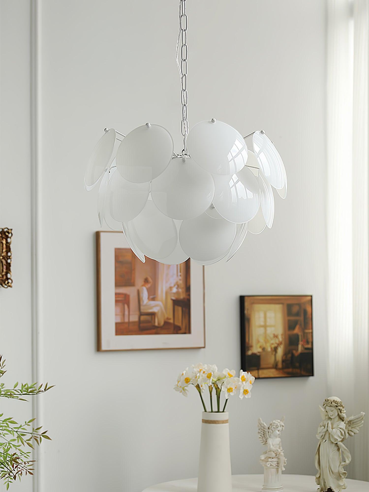 Sophia Minimalist Glass Chandelier-Neutral Decor