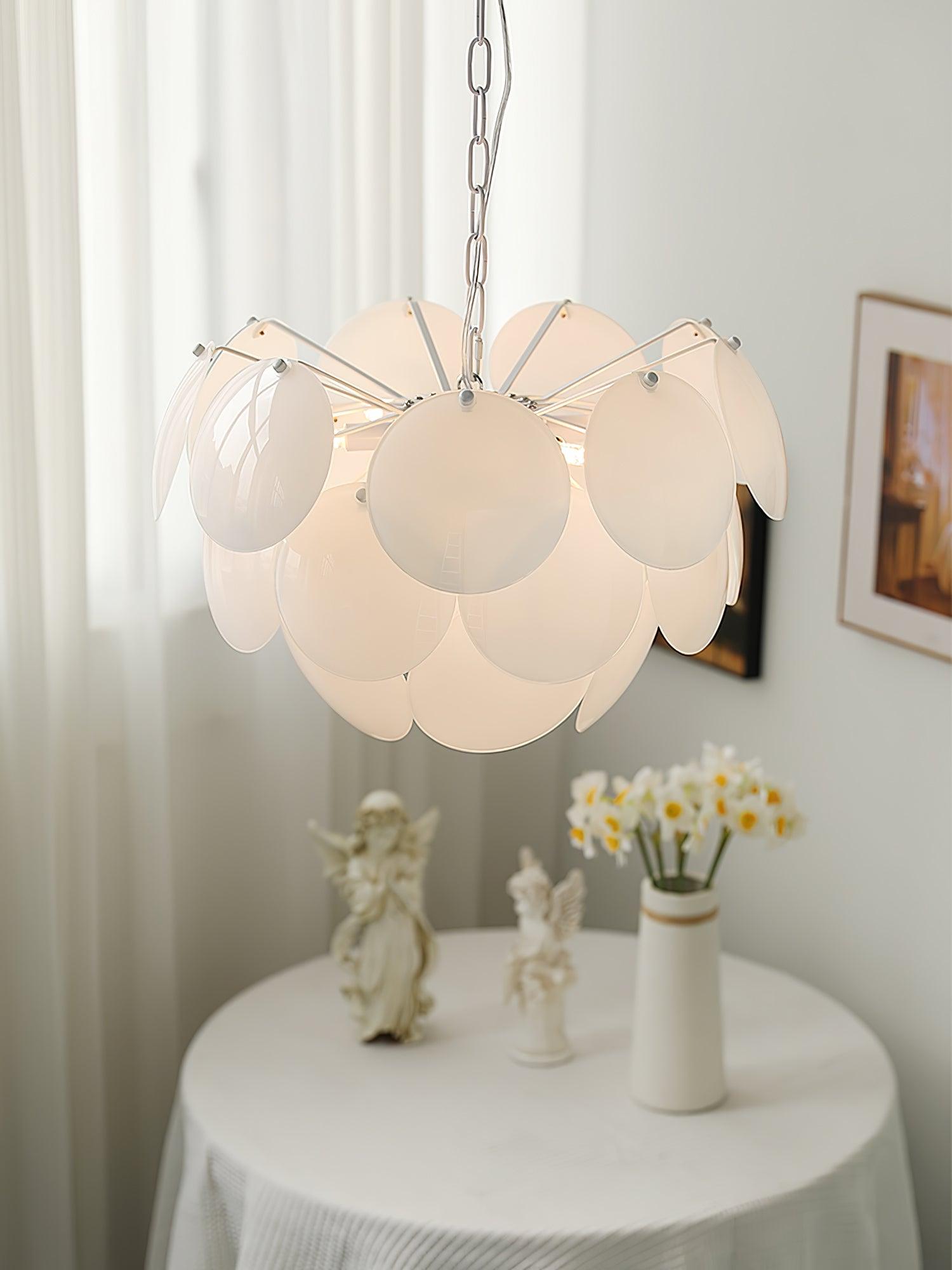 Sophia Minimalist Glass Chandelier-Neutral Decor