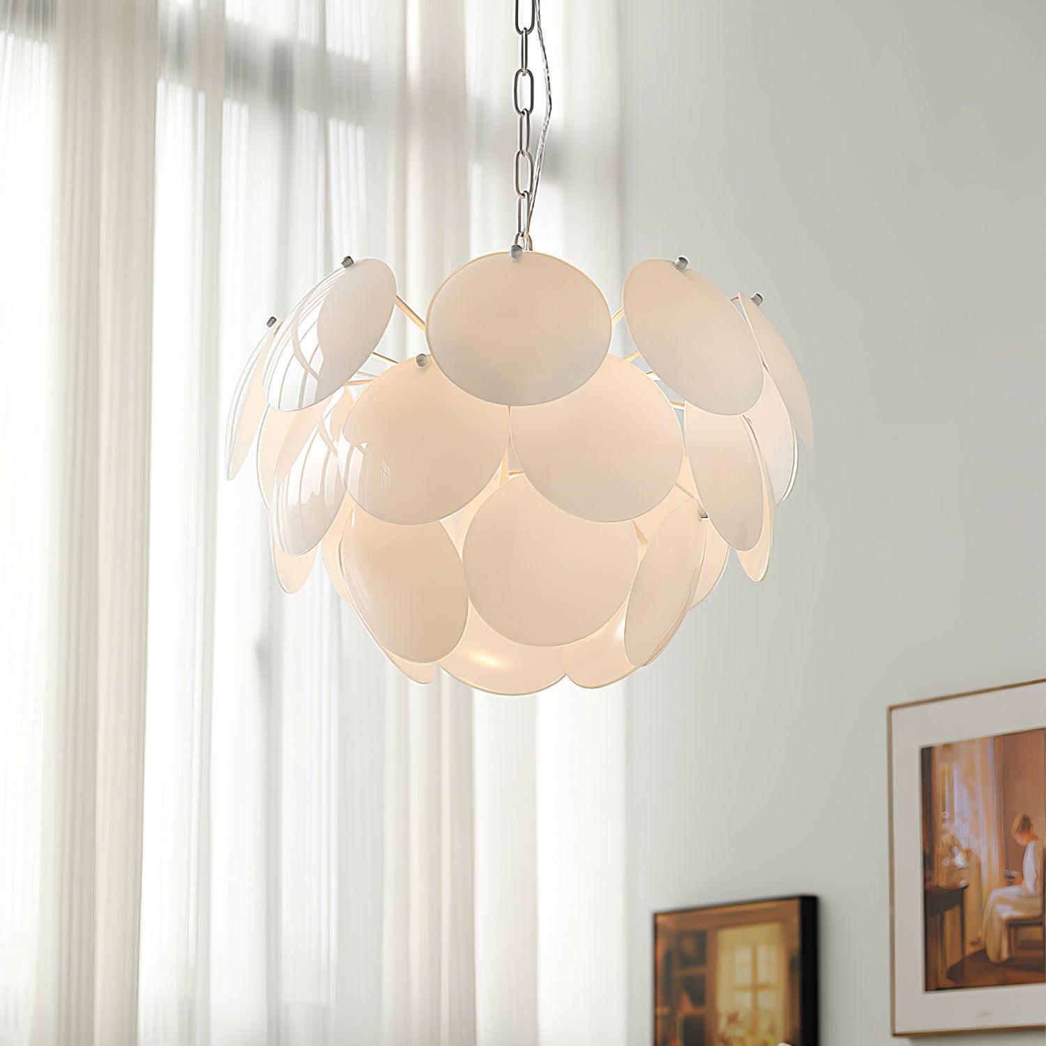 Sophia Minimalist Glass Chandelier-Neutral Decor