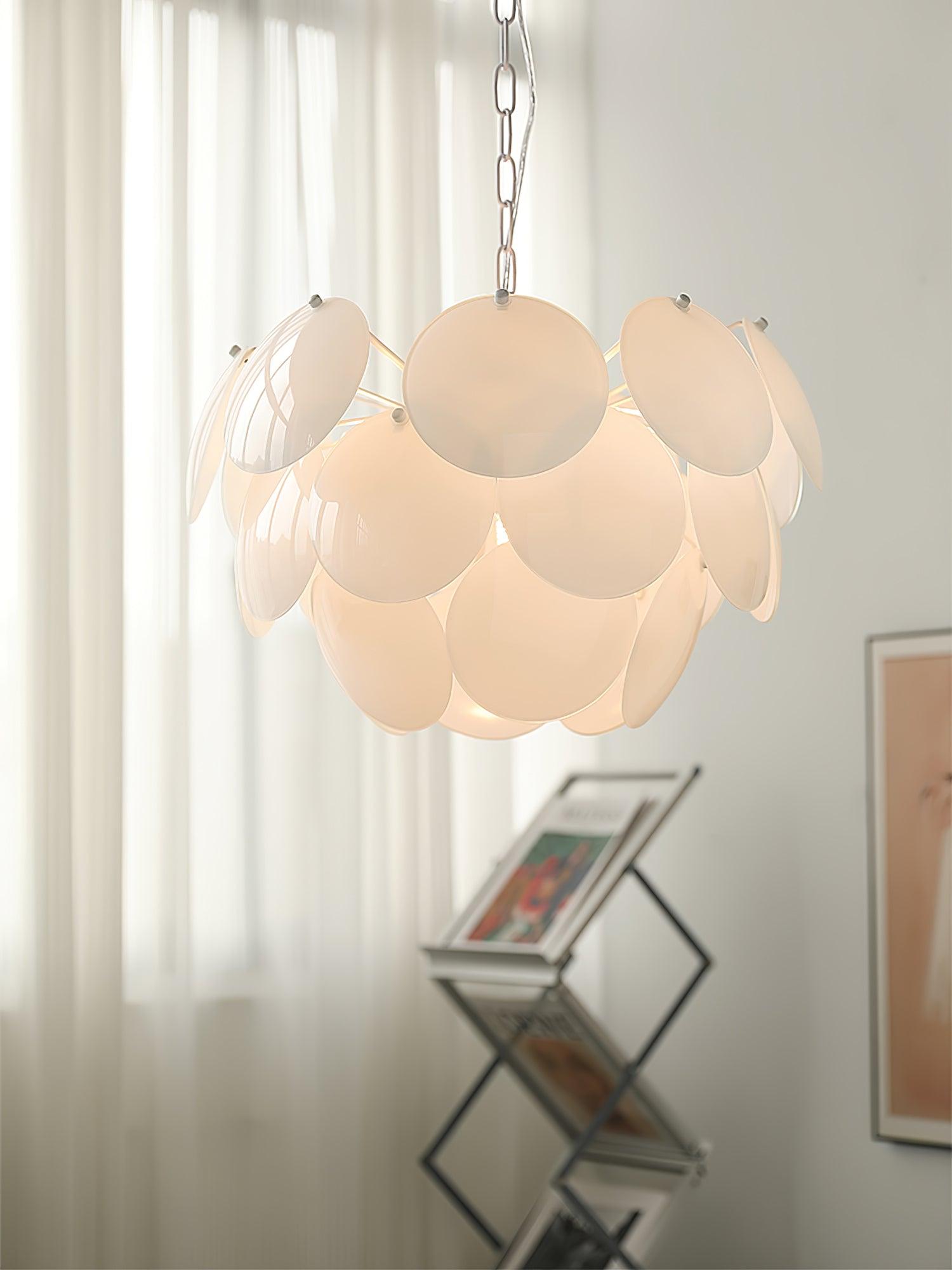 Sophia Minimalist Glass Chandelier-Neutral Decor