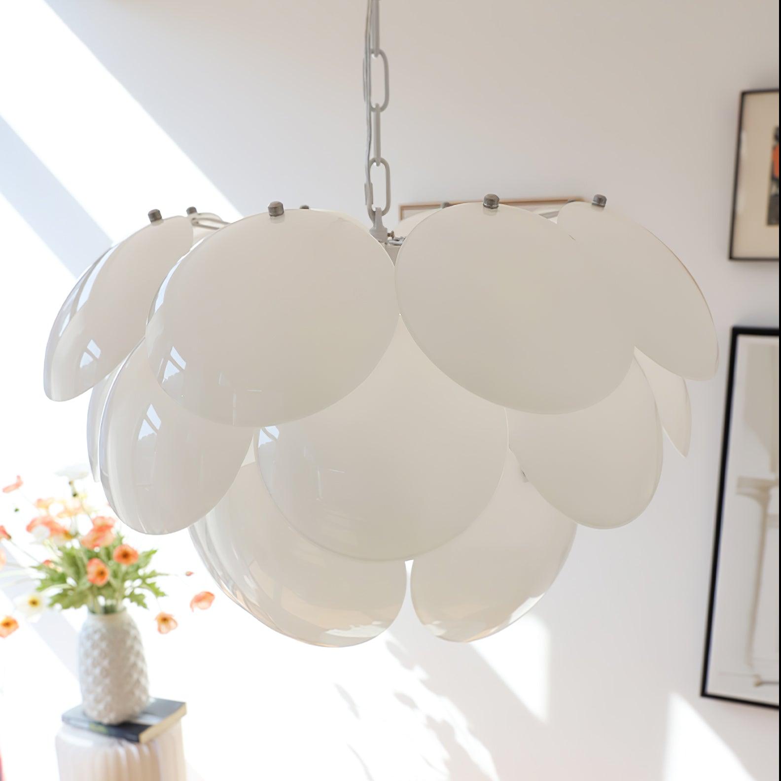 Sophia Minimalist Glass Chandelier-Neutral Decor