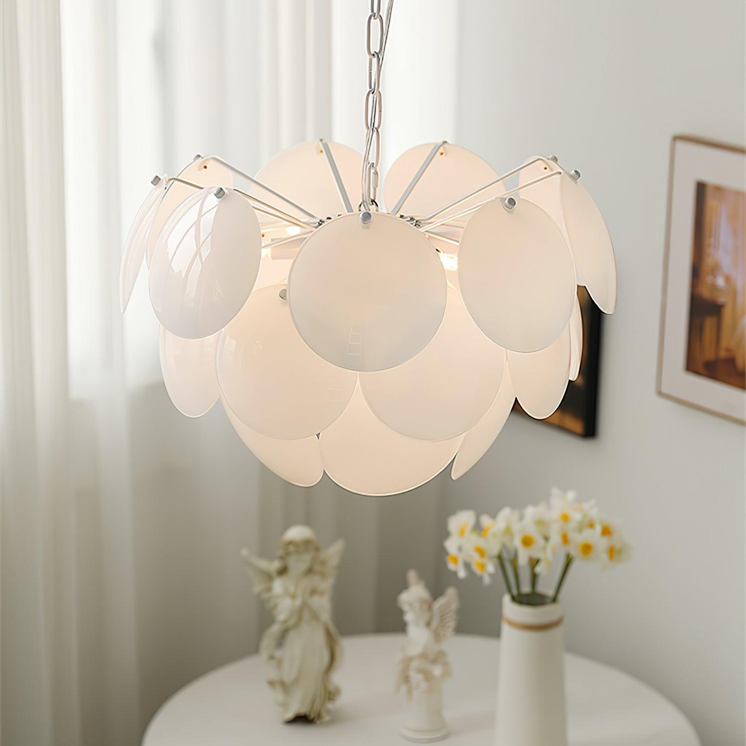 Sophia Minimalist Glass Chandelier-Neutral Decor