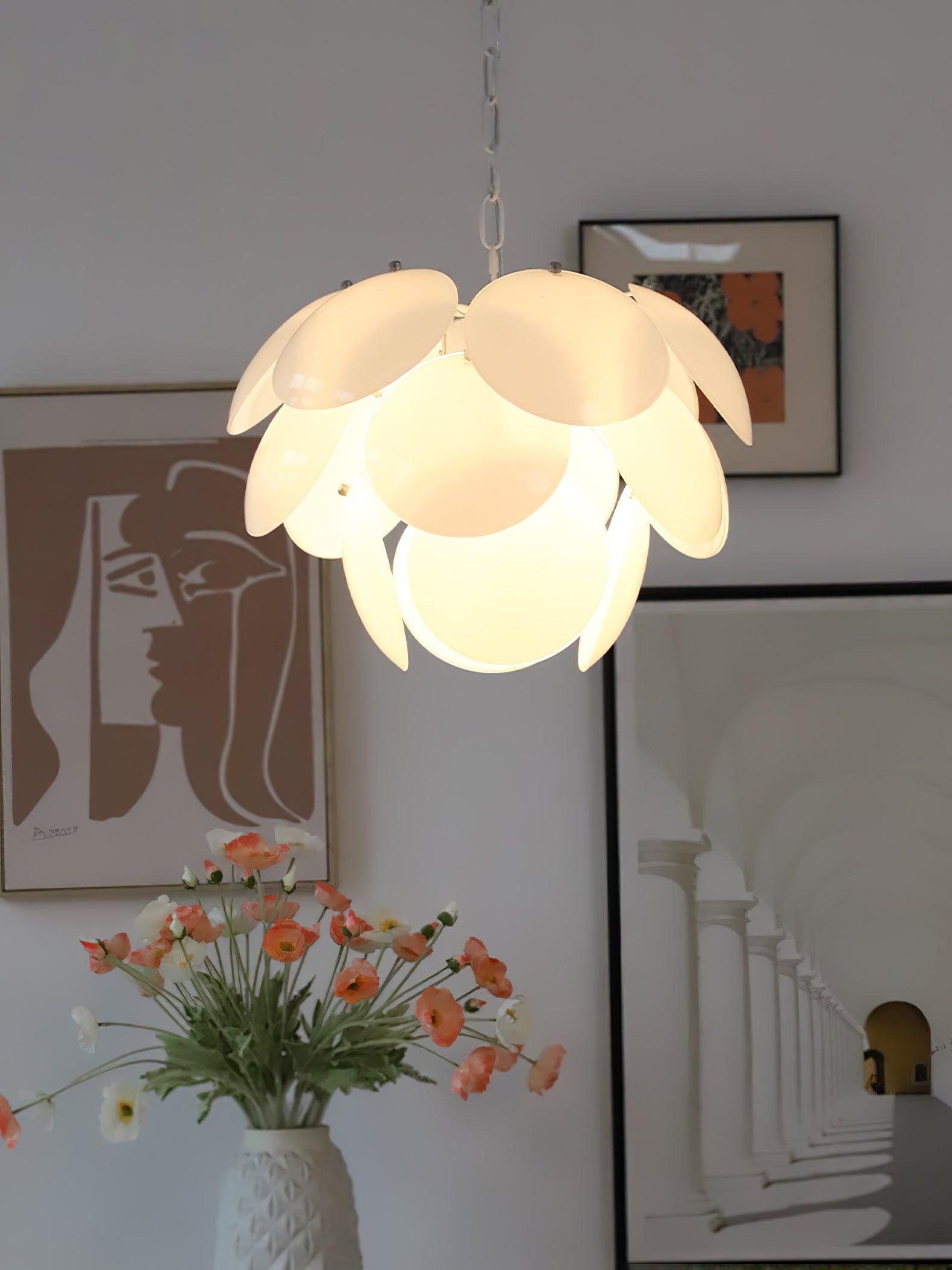 Sophia Minimalist Glass Chandelier-Neutral Decor