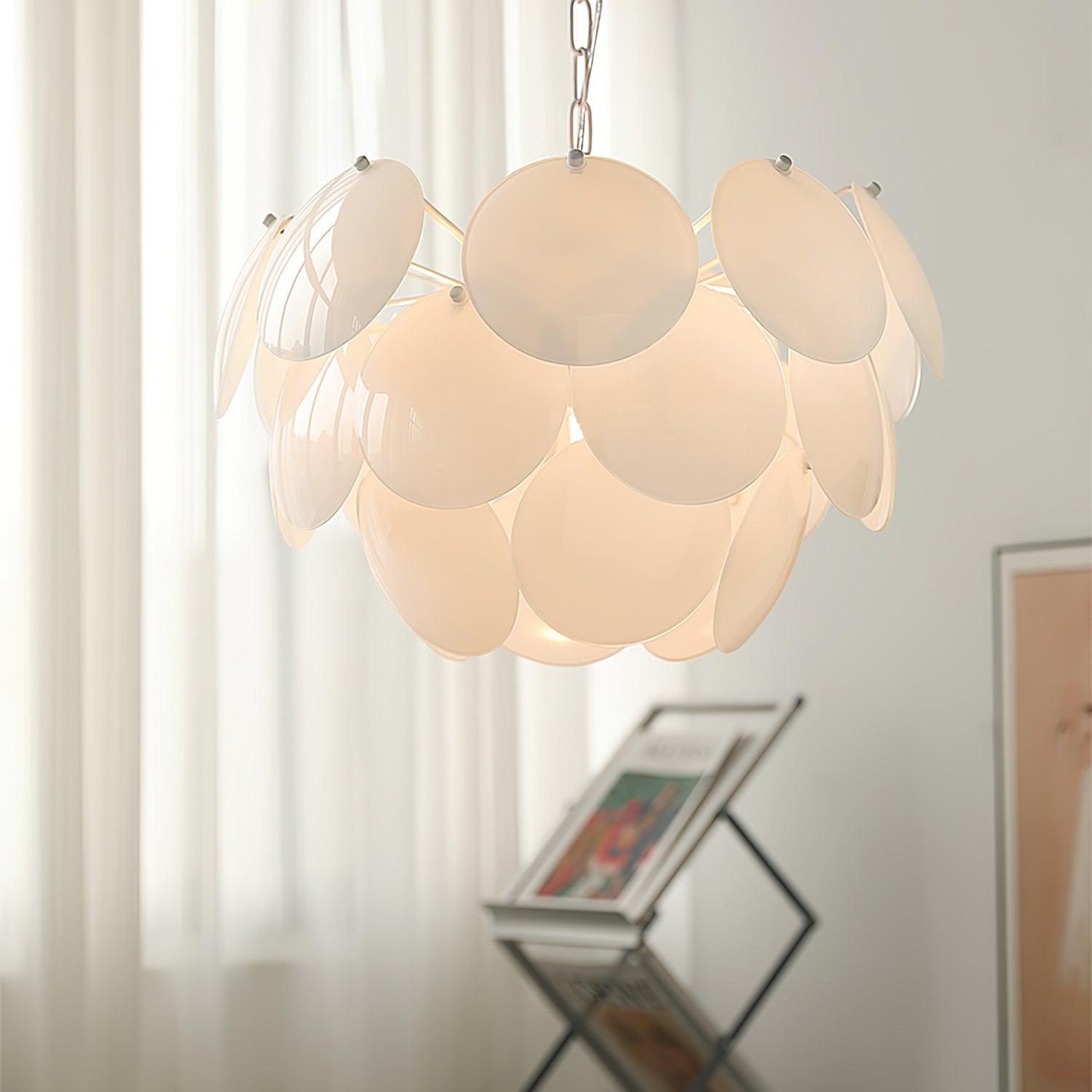 Sophia Minimalist Glass Chandelier-Neutral Decor