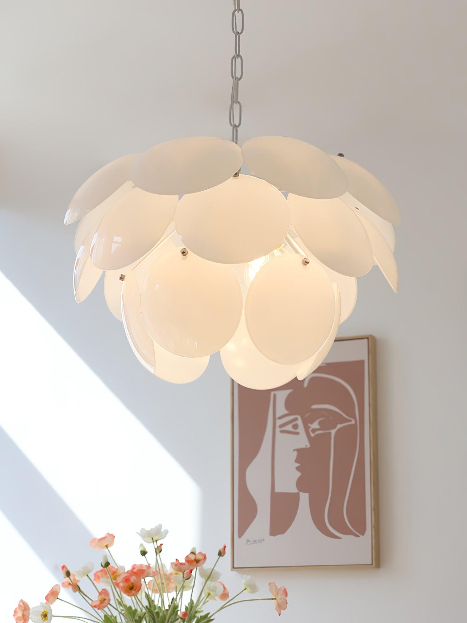 Sophia Minimalist Glass Chandelier-Neutral Decor