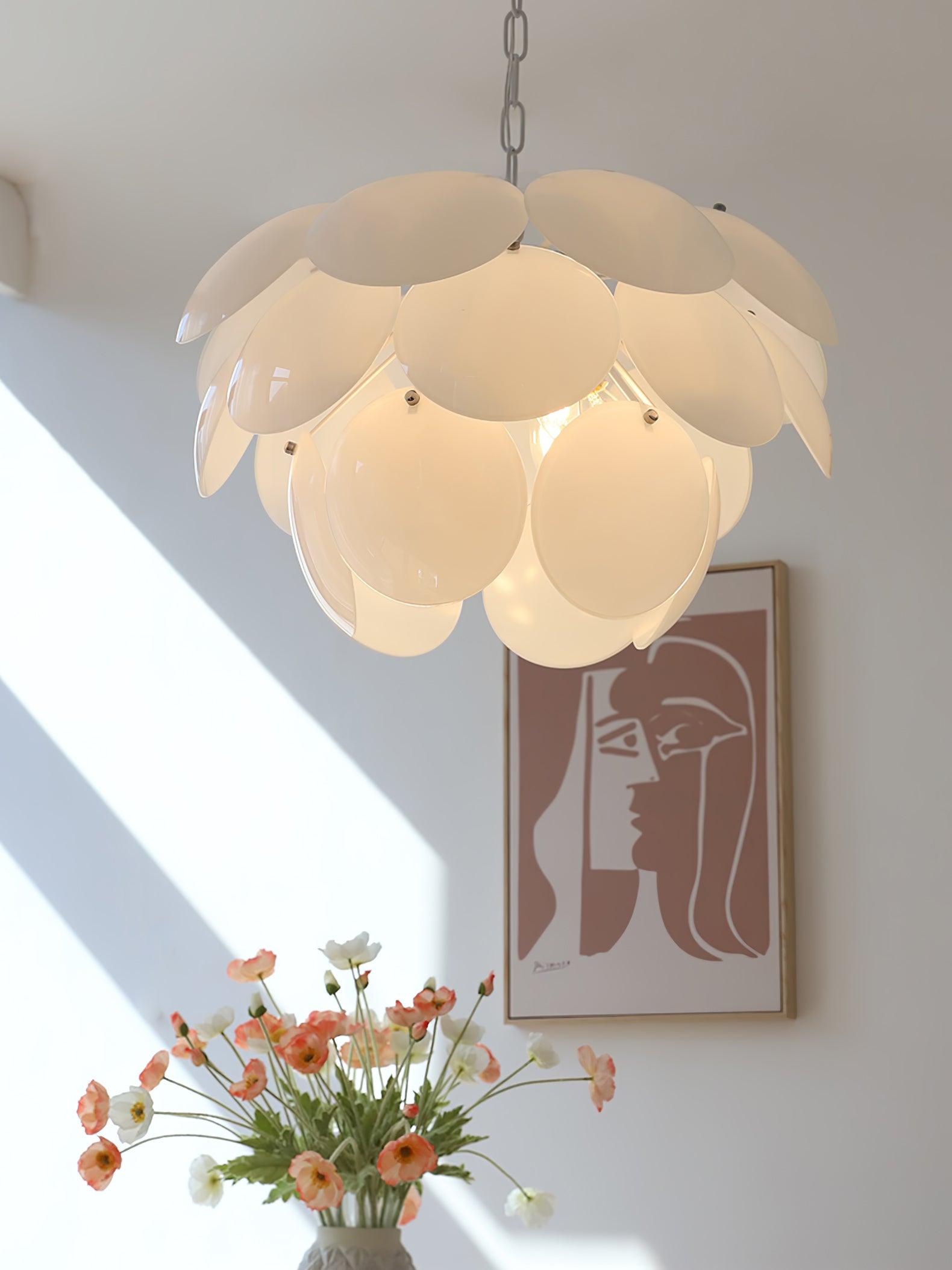 Sophia Minimalist Glass Chandelier-Neutral Decor
