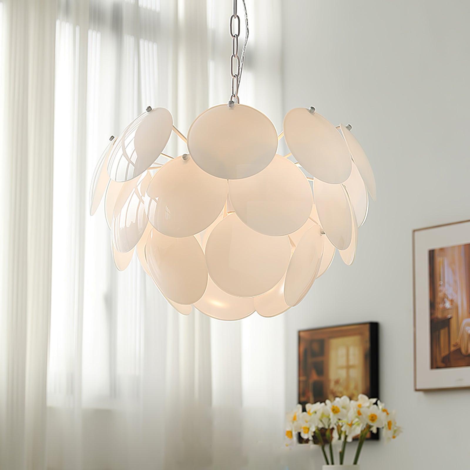 Sophia Minimalist Glass Chandelier-Neutral Decor