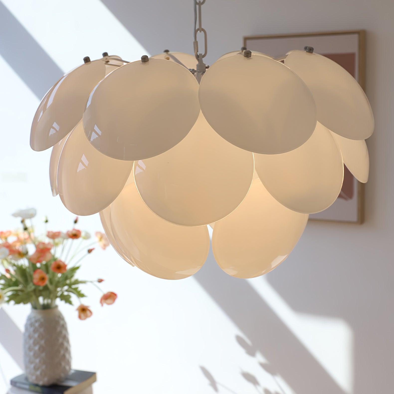 Sophia Minimalist Glass Chandelier-Neutral Decor