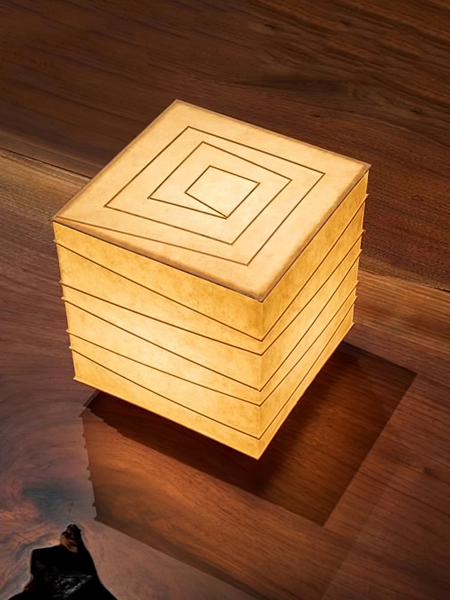 Pryn Cube Table Lamp-Neutral Decor