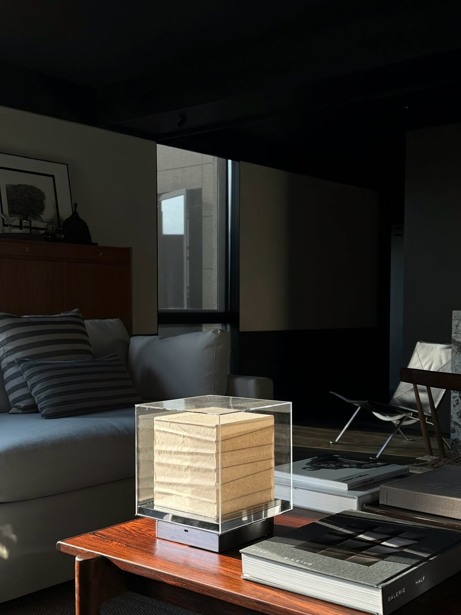 Pryn Cube Table Lamp-Neutral Decor