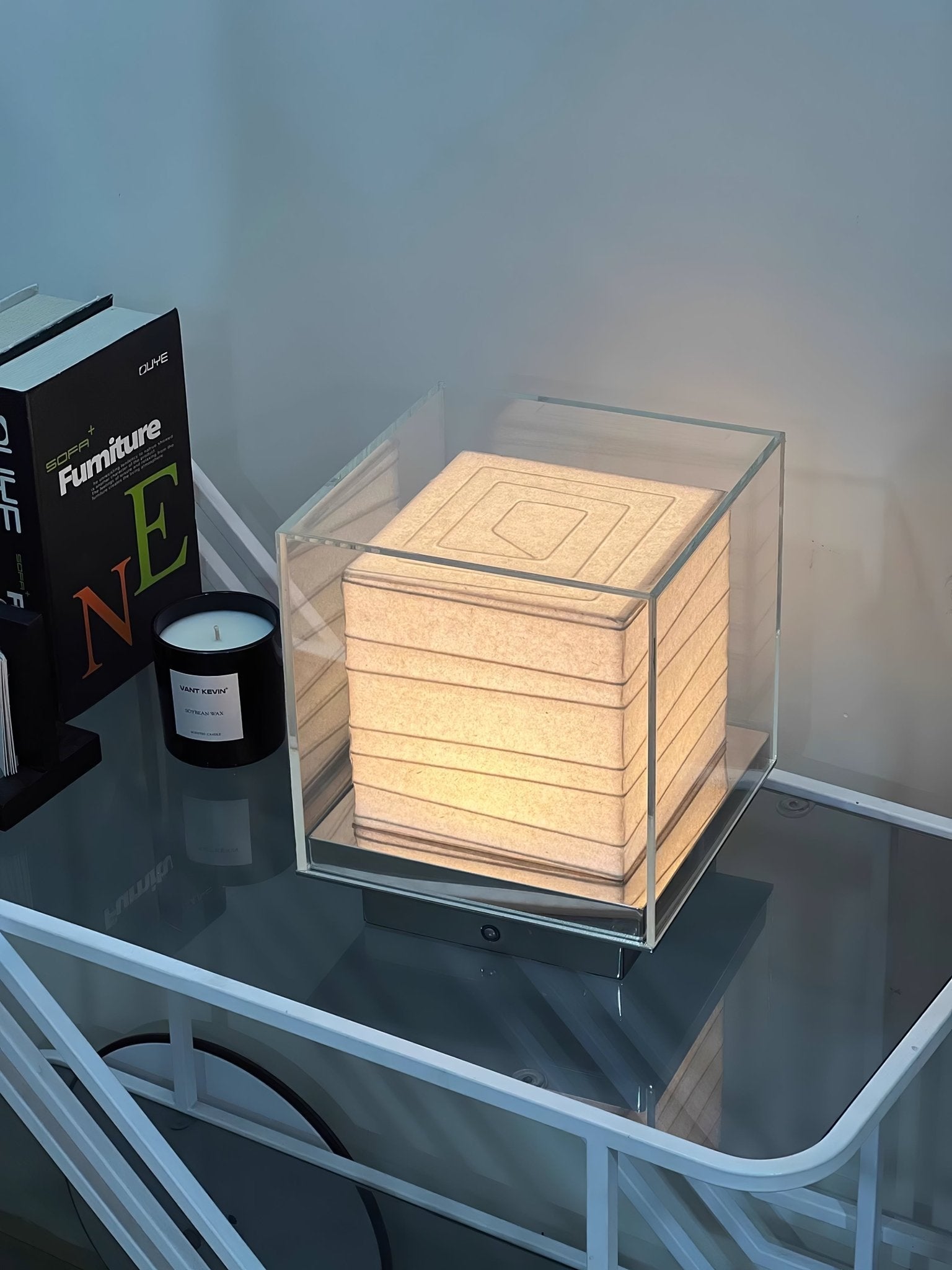 Pryn Cube Table Lamp-Neutral Decor