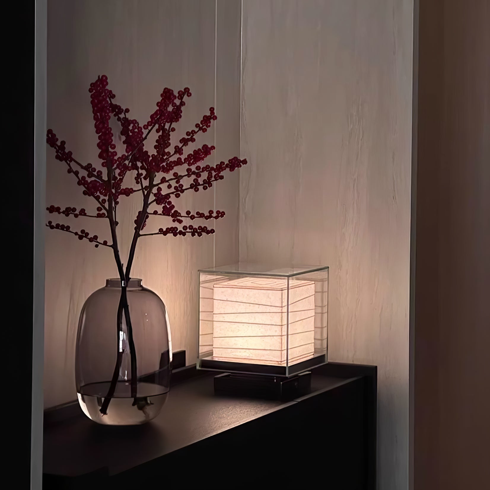 Pryn Cube Table Lamp-Neutral Decor