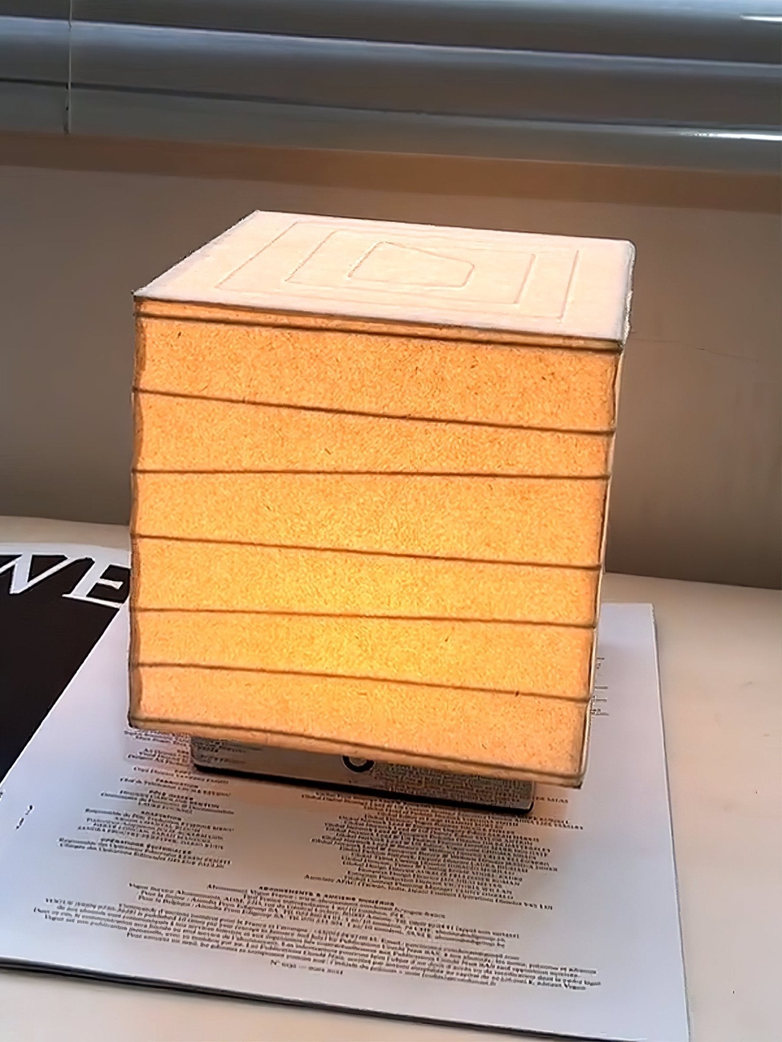 Pryn Cube Table Lamp-Neutral Decor