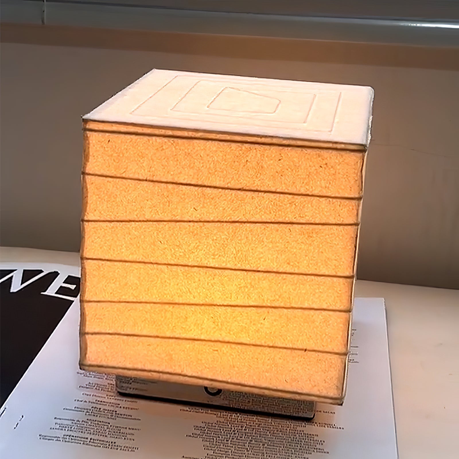 Pryn Cube Table Lamp-Neutral Decor