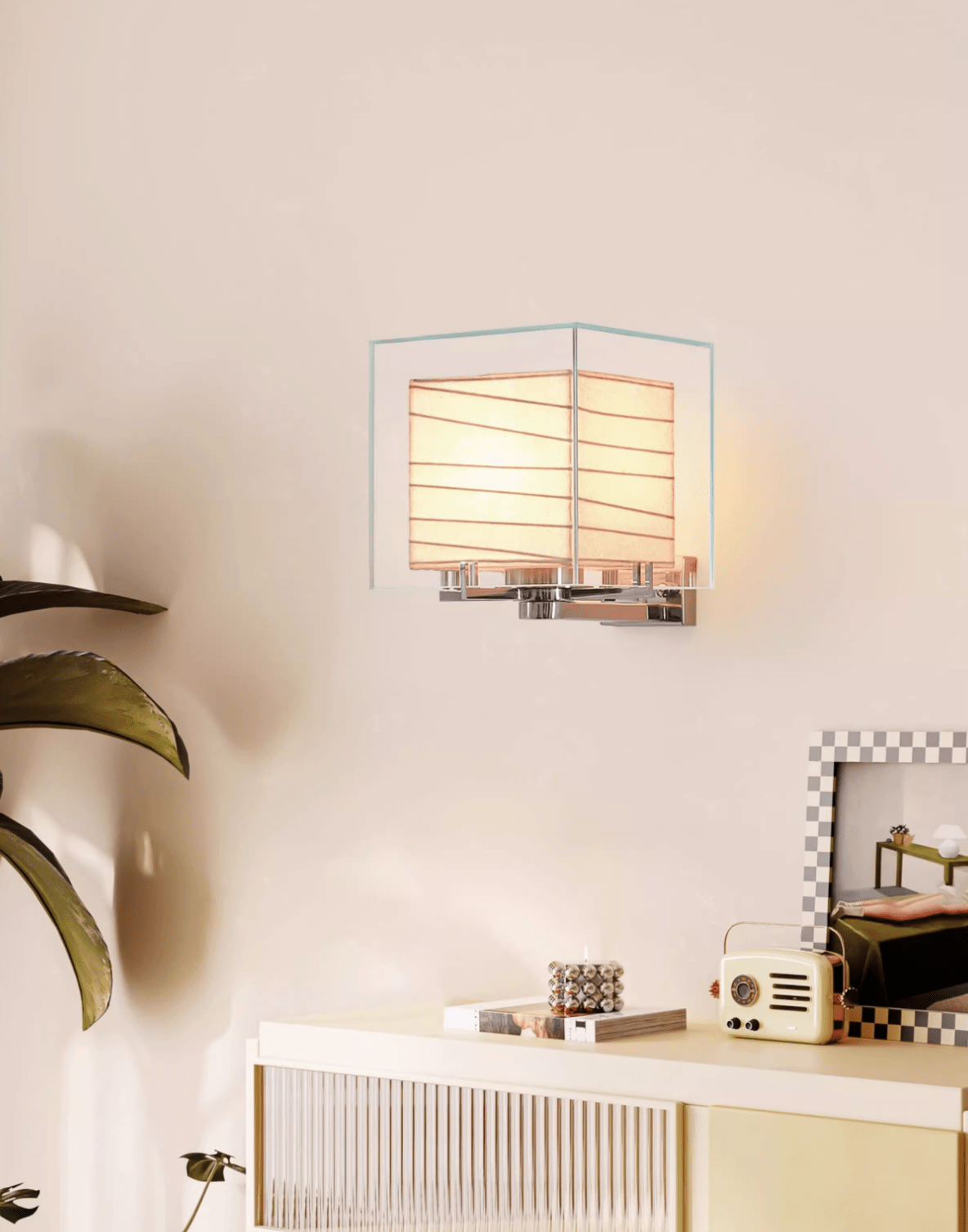 Mirglow Cube Wall Lamp-Neutral Decor