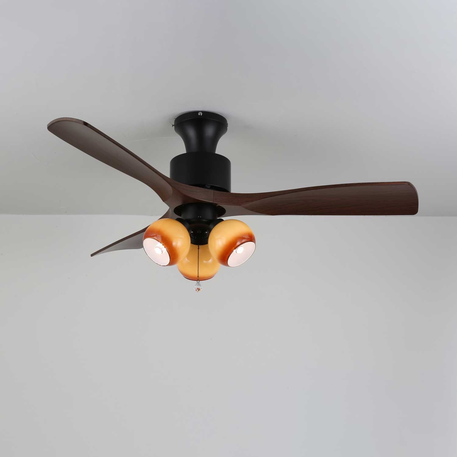 Gwen Vintage Glass Ceiling Fan Light-Neutral Decor