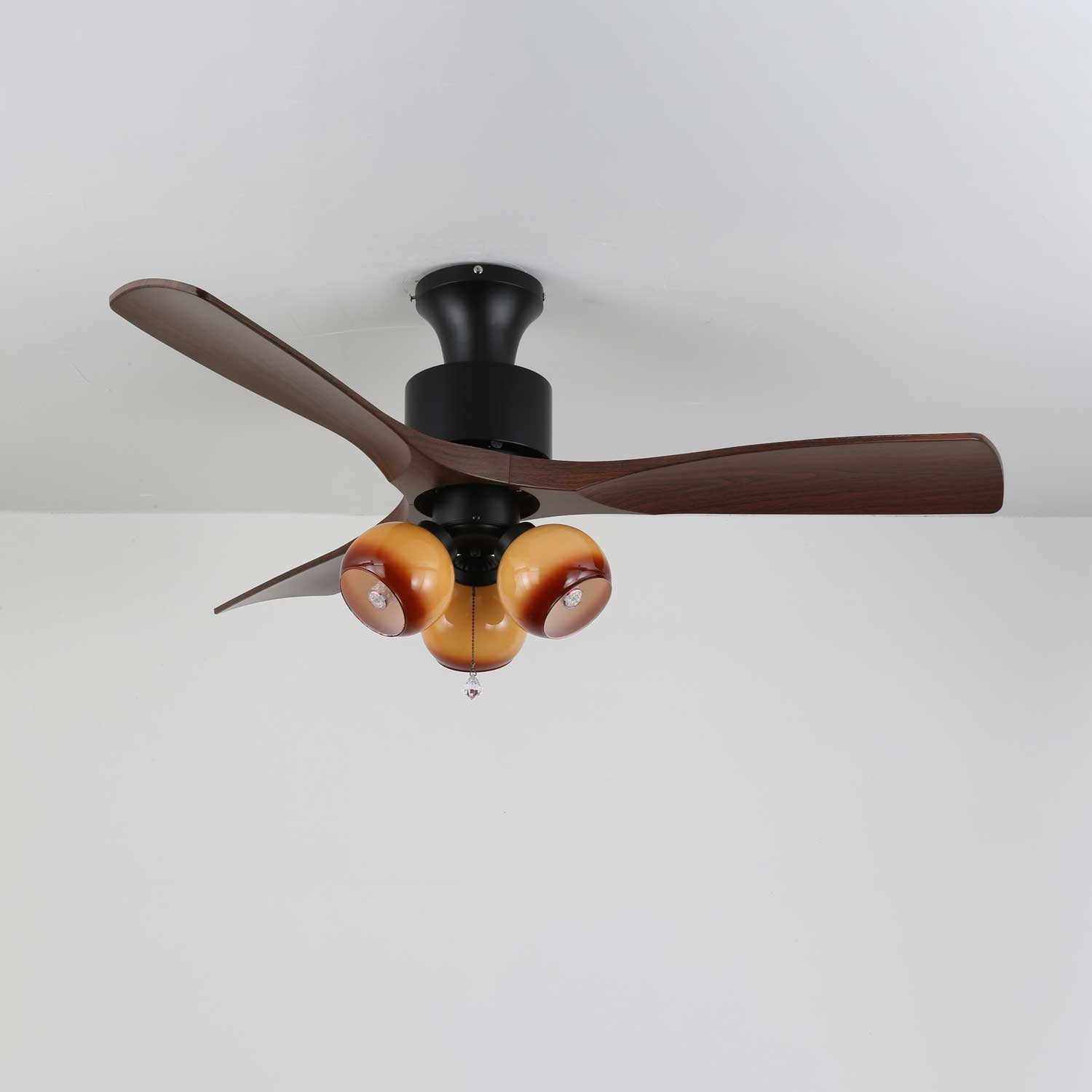 Gwen Vintage Glass Ceiling Fan Light-Neutral Decor
