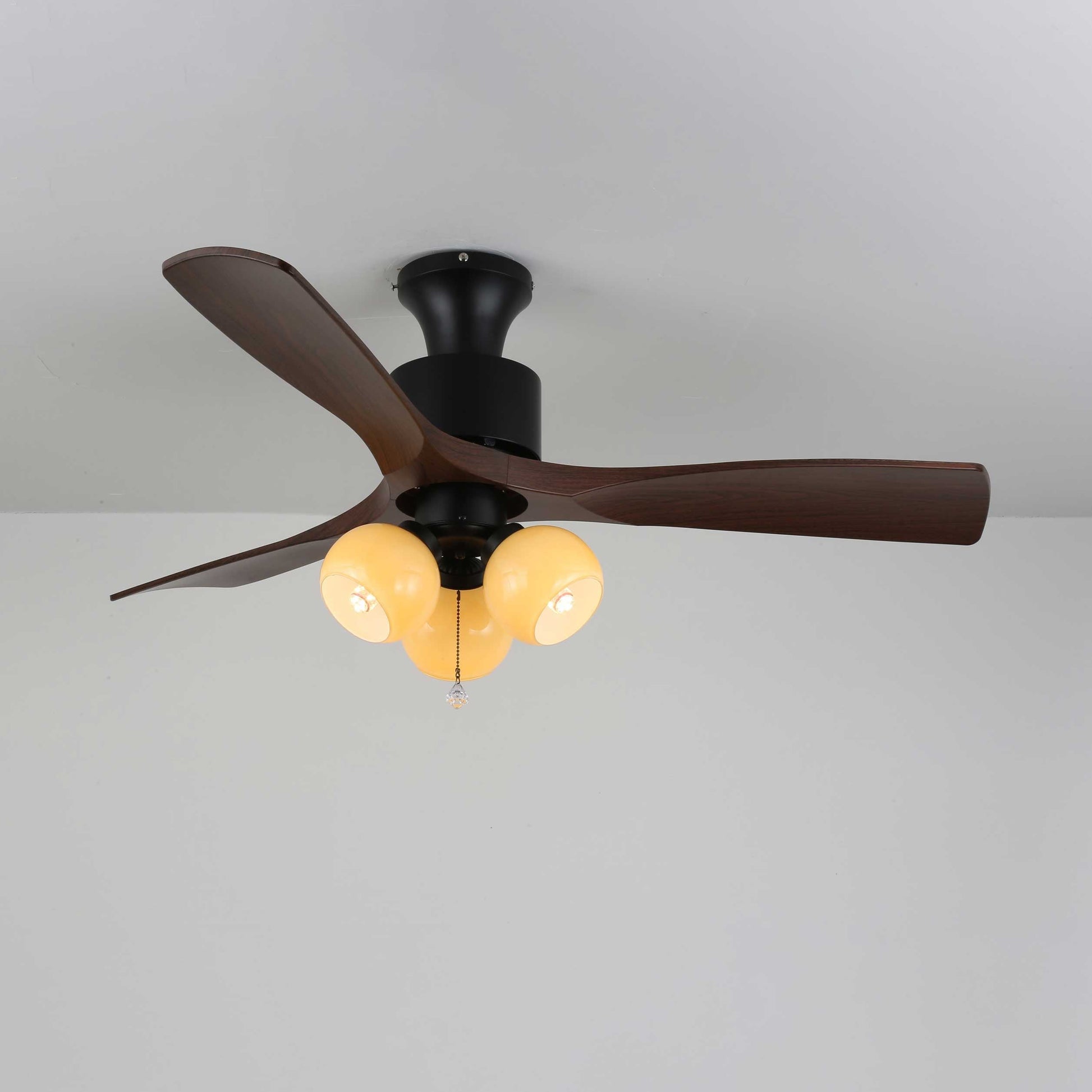 Gwen Vintage Glass Ceiling Fan Light-Neutral Decor
