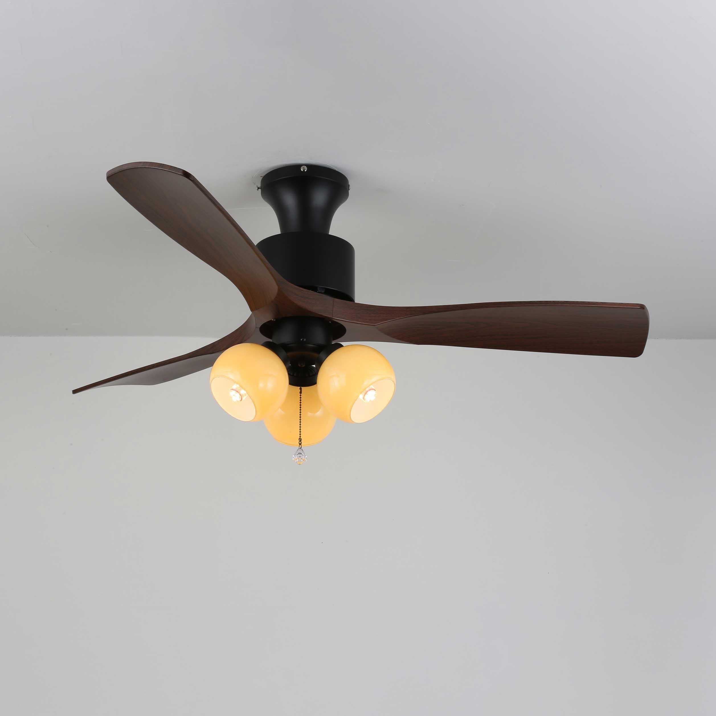 Gwen Vintage Glass Ceiling Fan Light-Neutral Decor