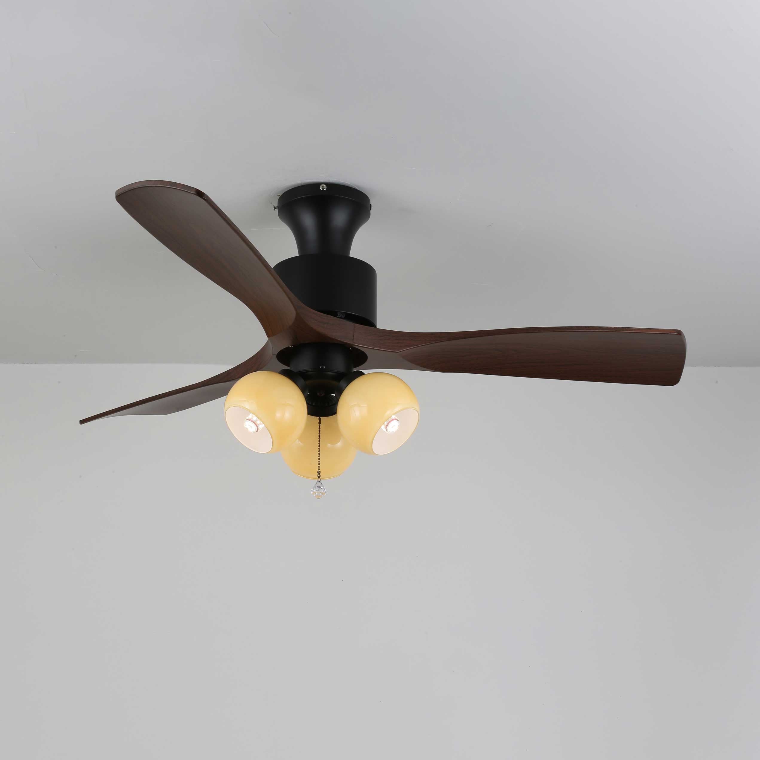 Gwen Vintage Glass Ceiling Fan Light-Neutral Decor