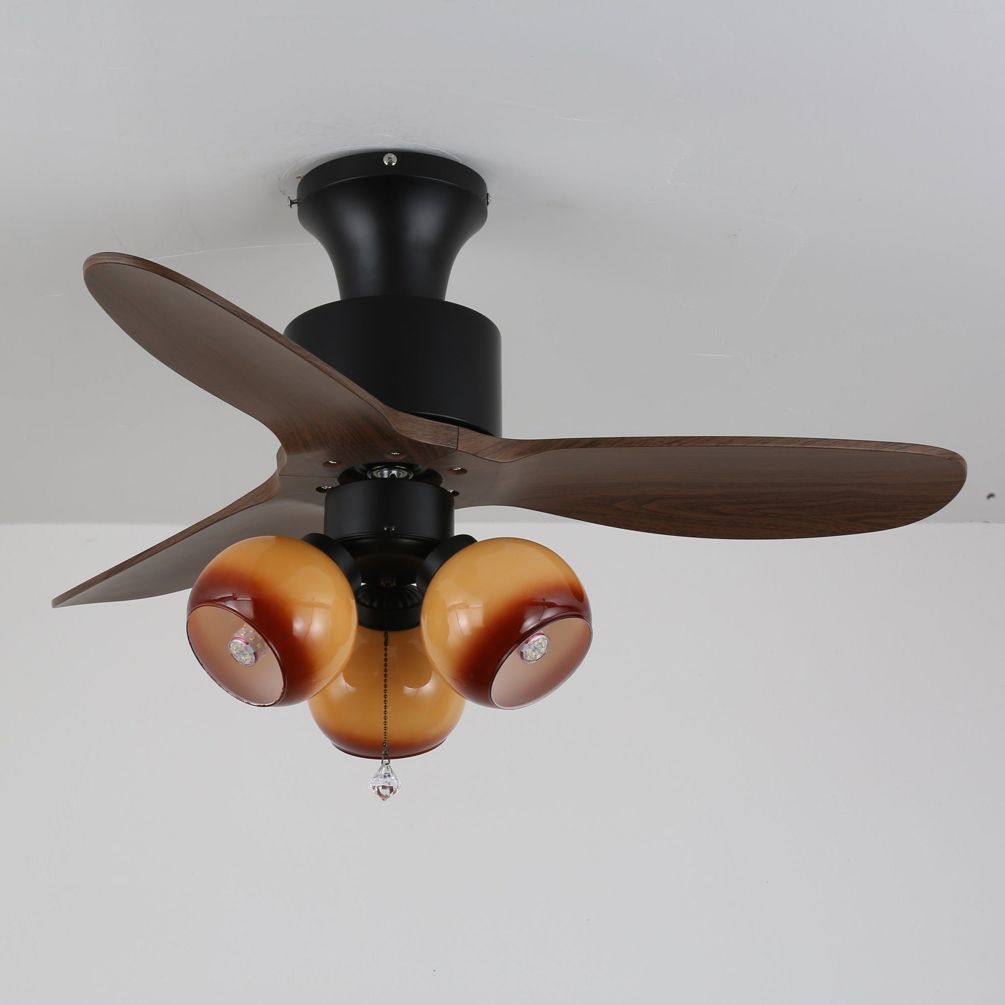 Gwen Vintage Glass Ceiling Fan Light-Neutral Decor
