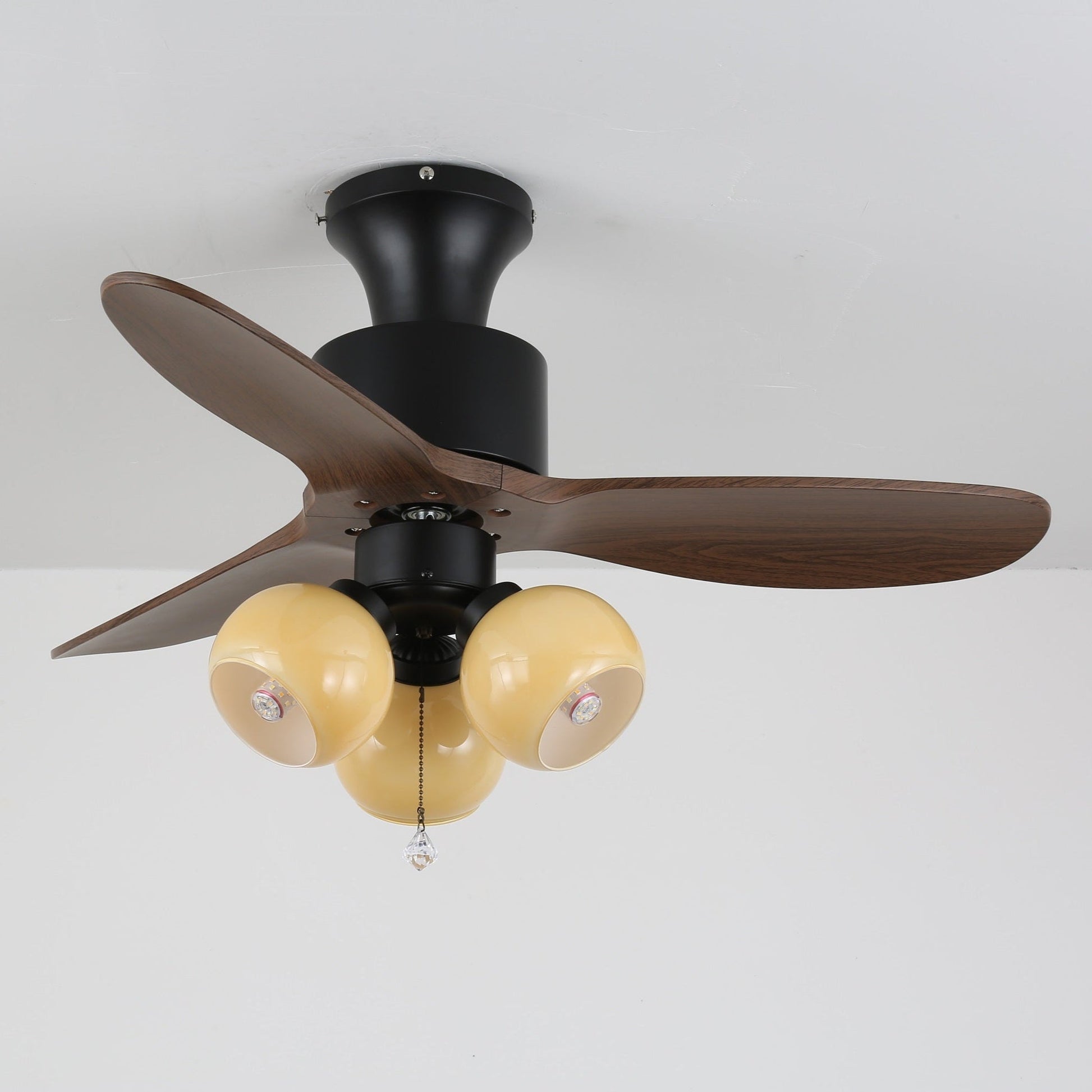 Gwen Vintage Glass Ceiling Fan Light-Neutral Decor