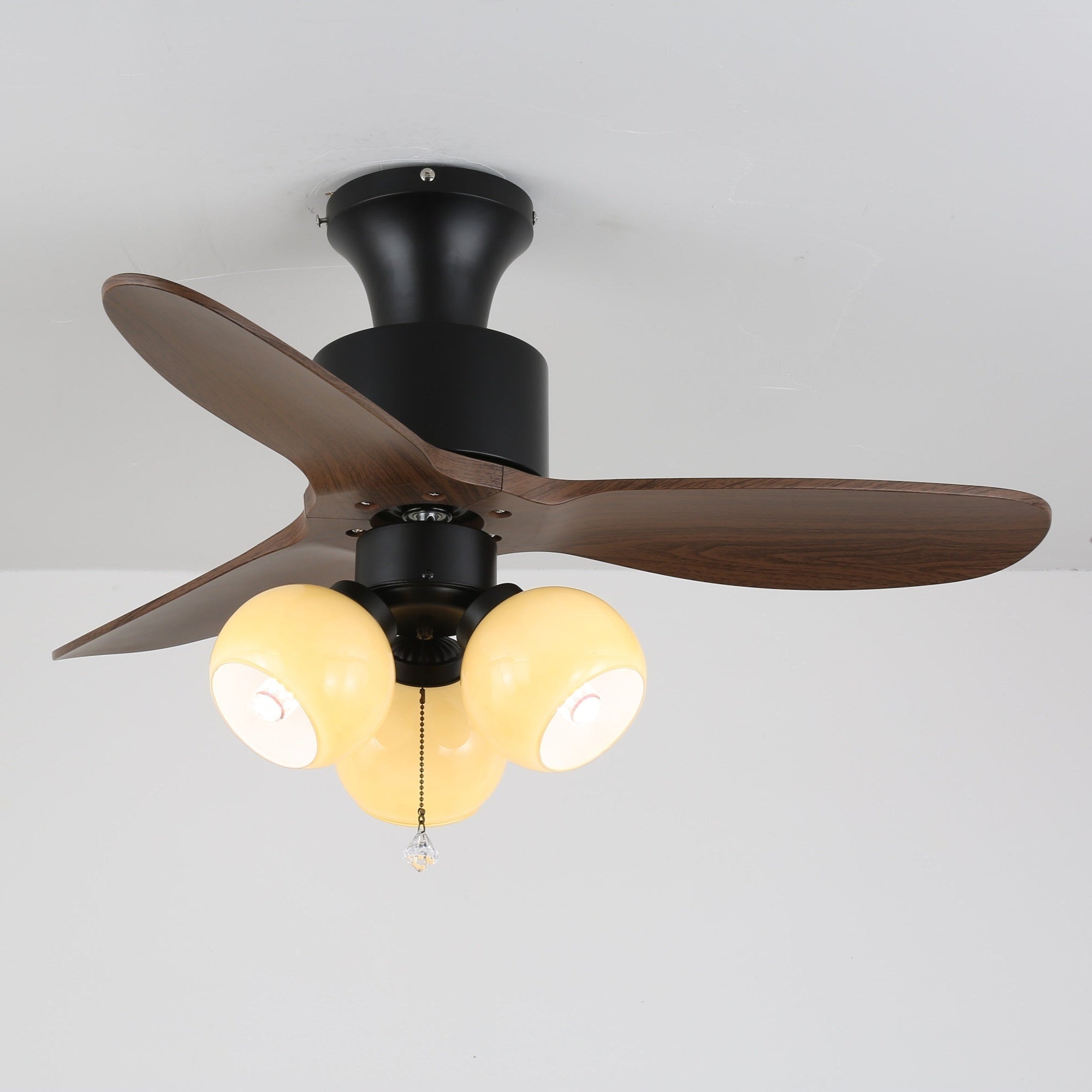Gwen Vintage Glass Ceiling Fan Light-Neutral Decor