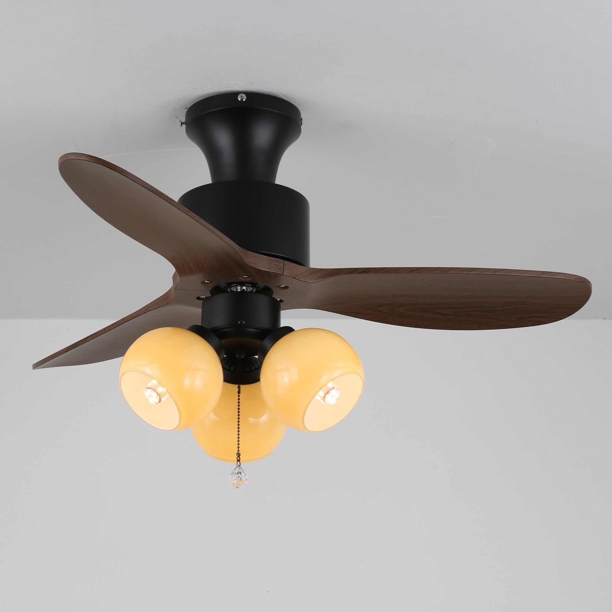 Gwen Vintage Glass Ceiling Fan Light-Neutral Decor