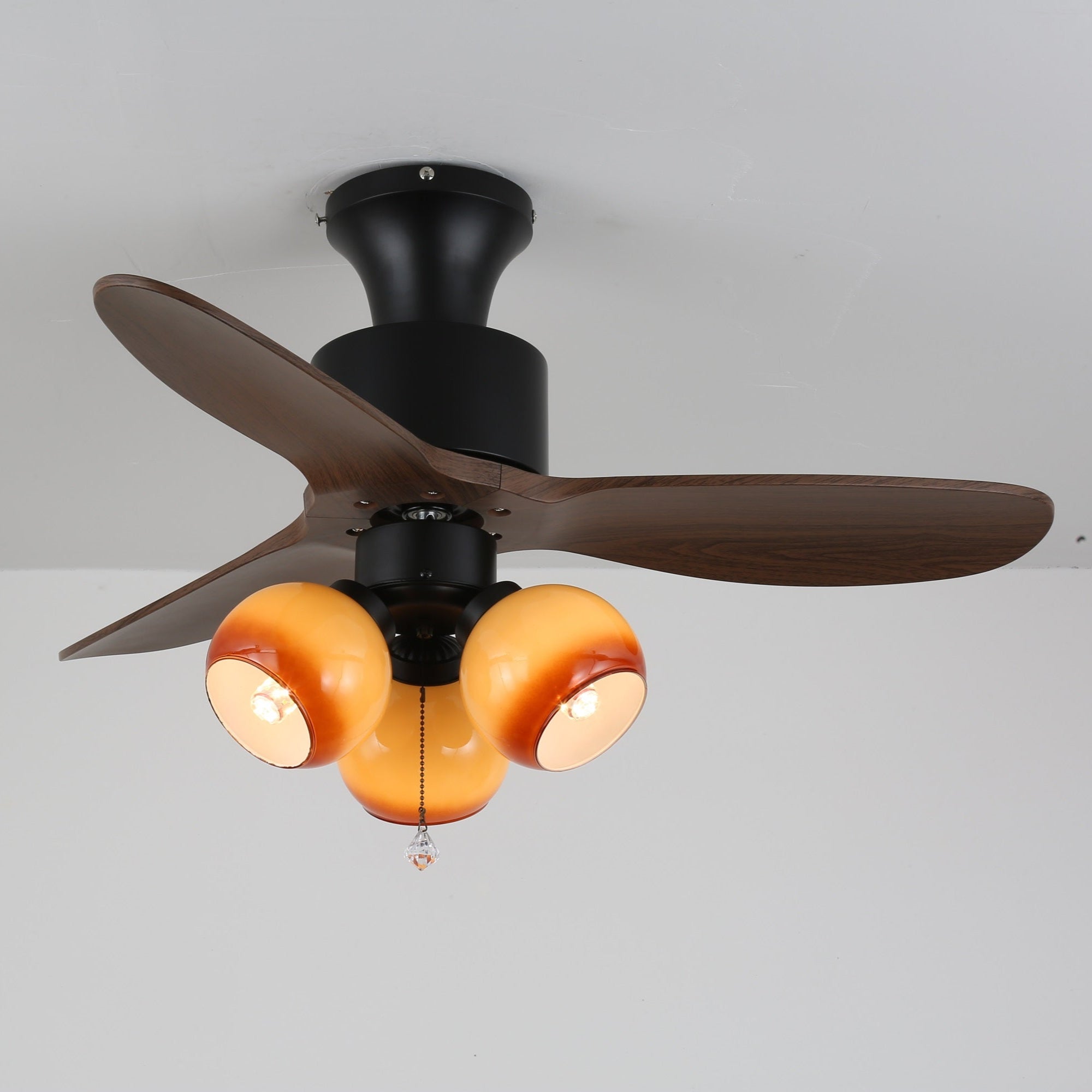 Gwen Vintage Glass Ceiling Fan Light-Neutral Decor