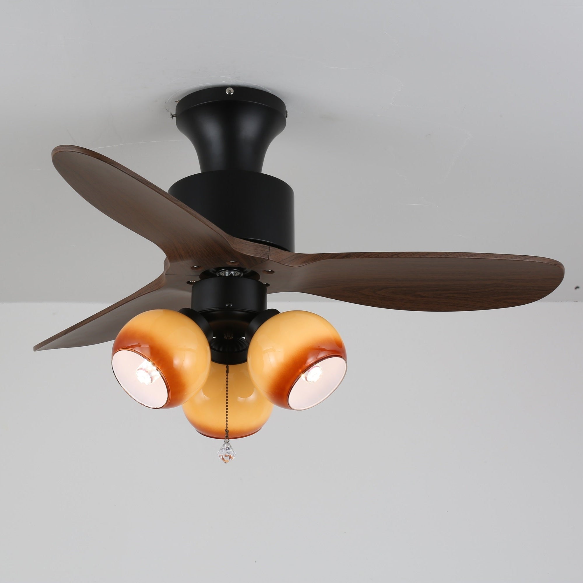 Gwen Vintage Glass Ceiling Fan Light-Neutral Decor