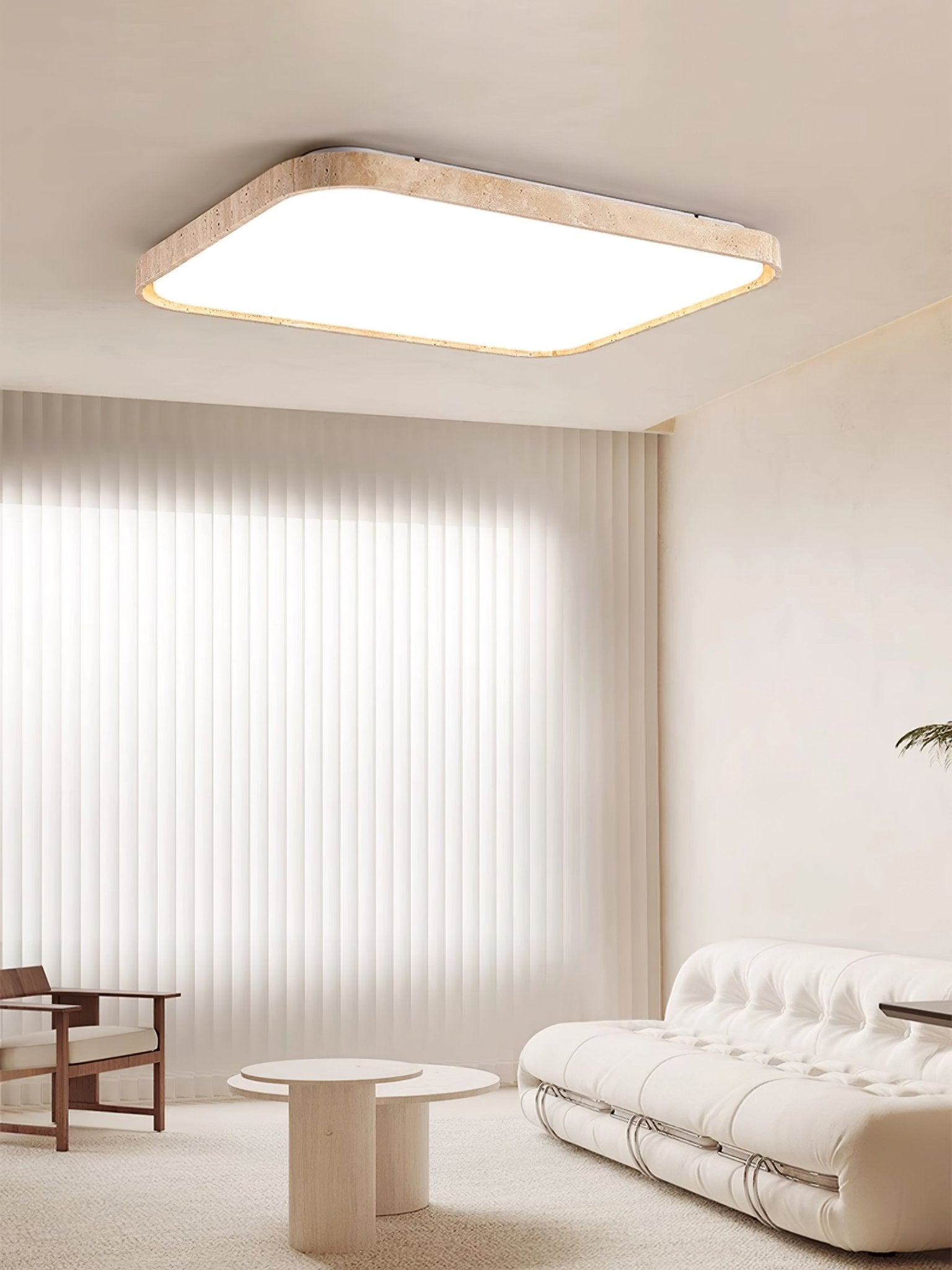 Aisle Travertine Square Ceiling Light-Neutral Decor