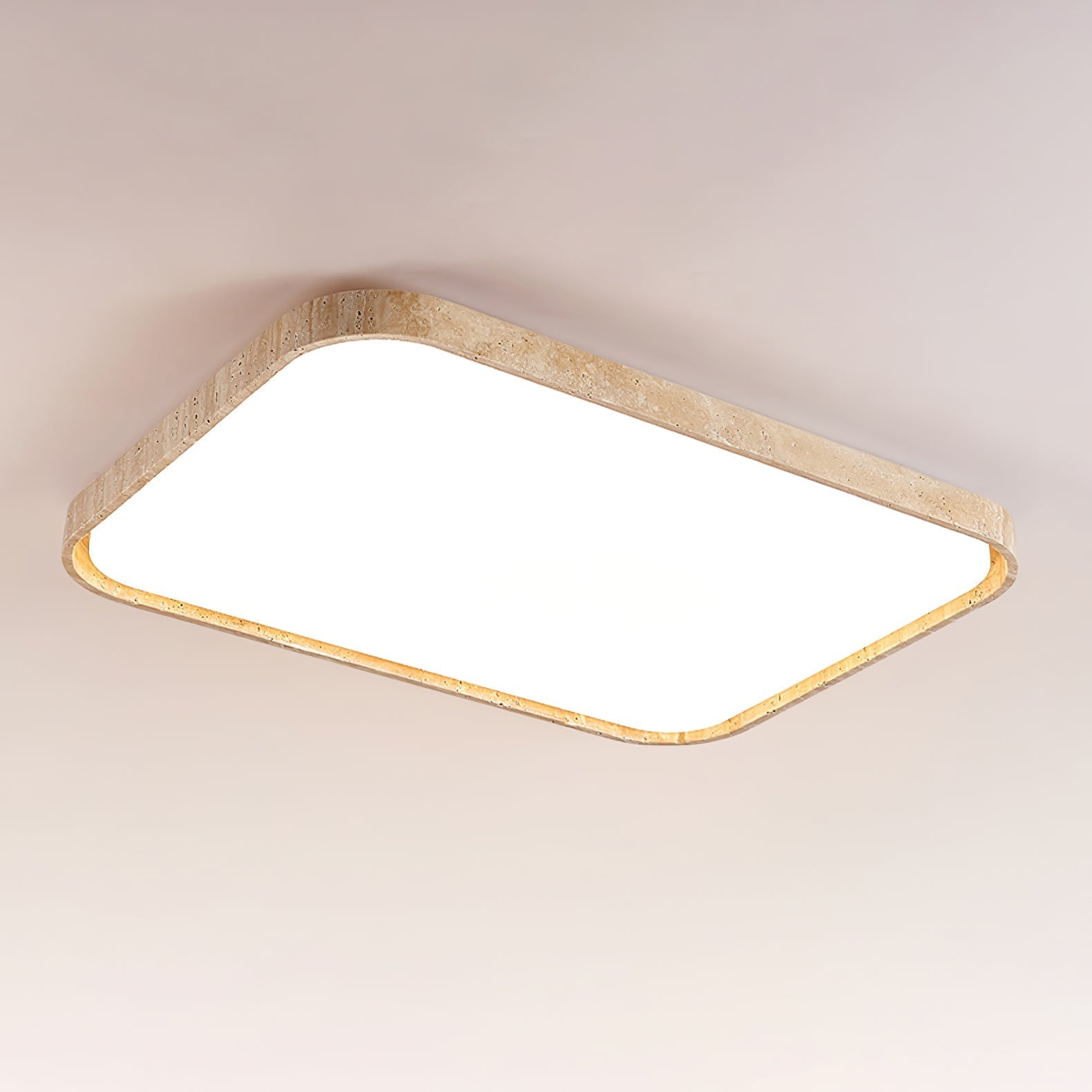 Aisle Travertine Square Ceiling Light-Neutral Decor