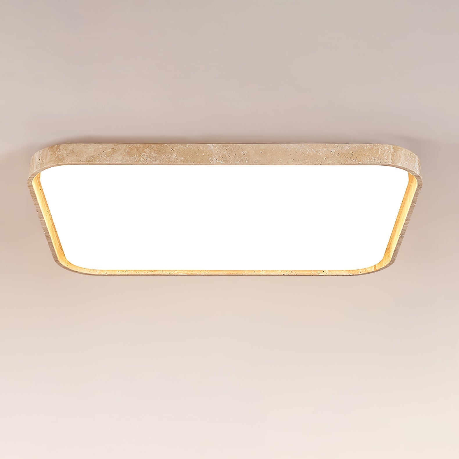 Aisle Travertine Square Ceiling Light-Neutral Decor
