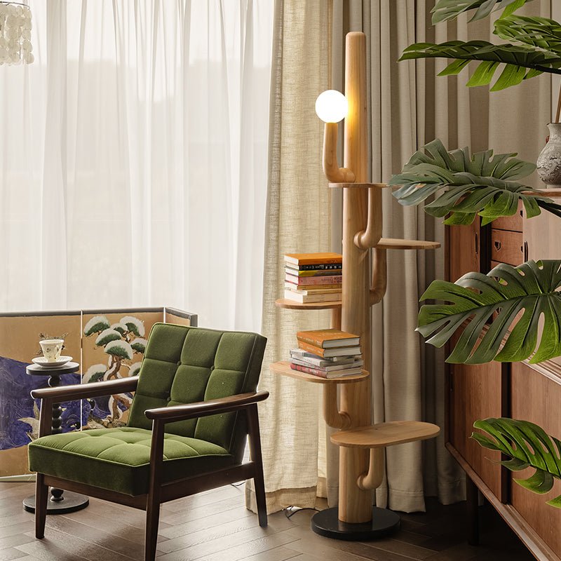 Rymb Wood Tree Floor Lamp-Neutral Decor