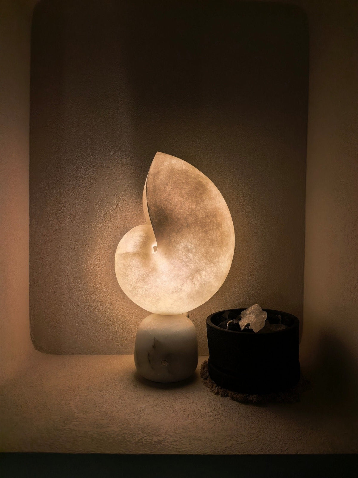 Lumora Shell Table Lamp-Neutral Decor