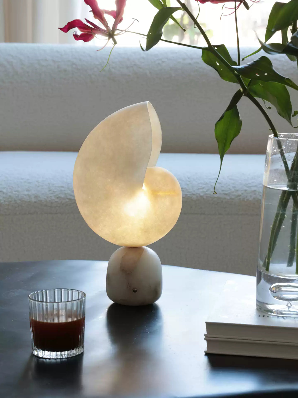 Lumora Shell Table Lamp-Neutral Decor