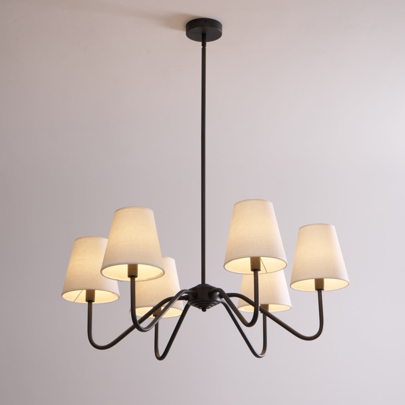 Aurvarira Lumos Classic Black Fabric Chandelier-Neutral Decor