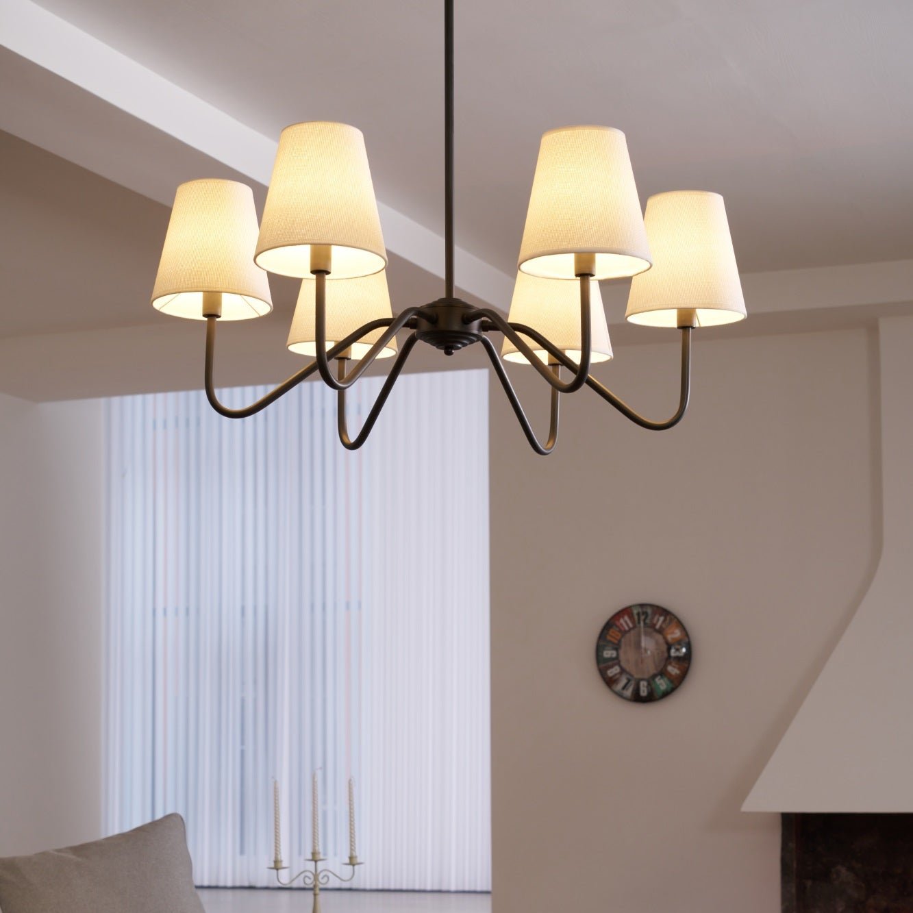 Aurvarira Lumos Classic Black Fabric Chandelier-Neutral Decor