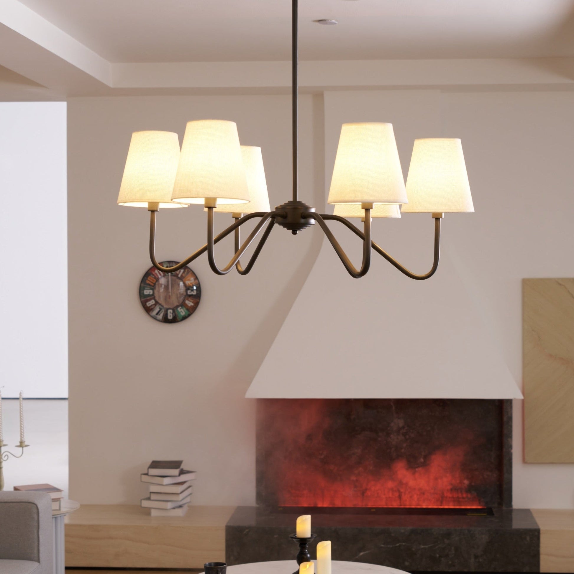 Aurvarira Lumos Classic Black Fabric Chandelier-Neutral Decor