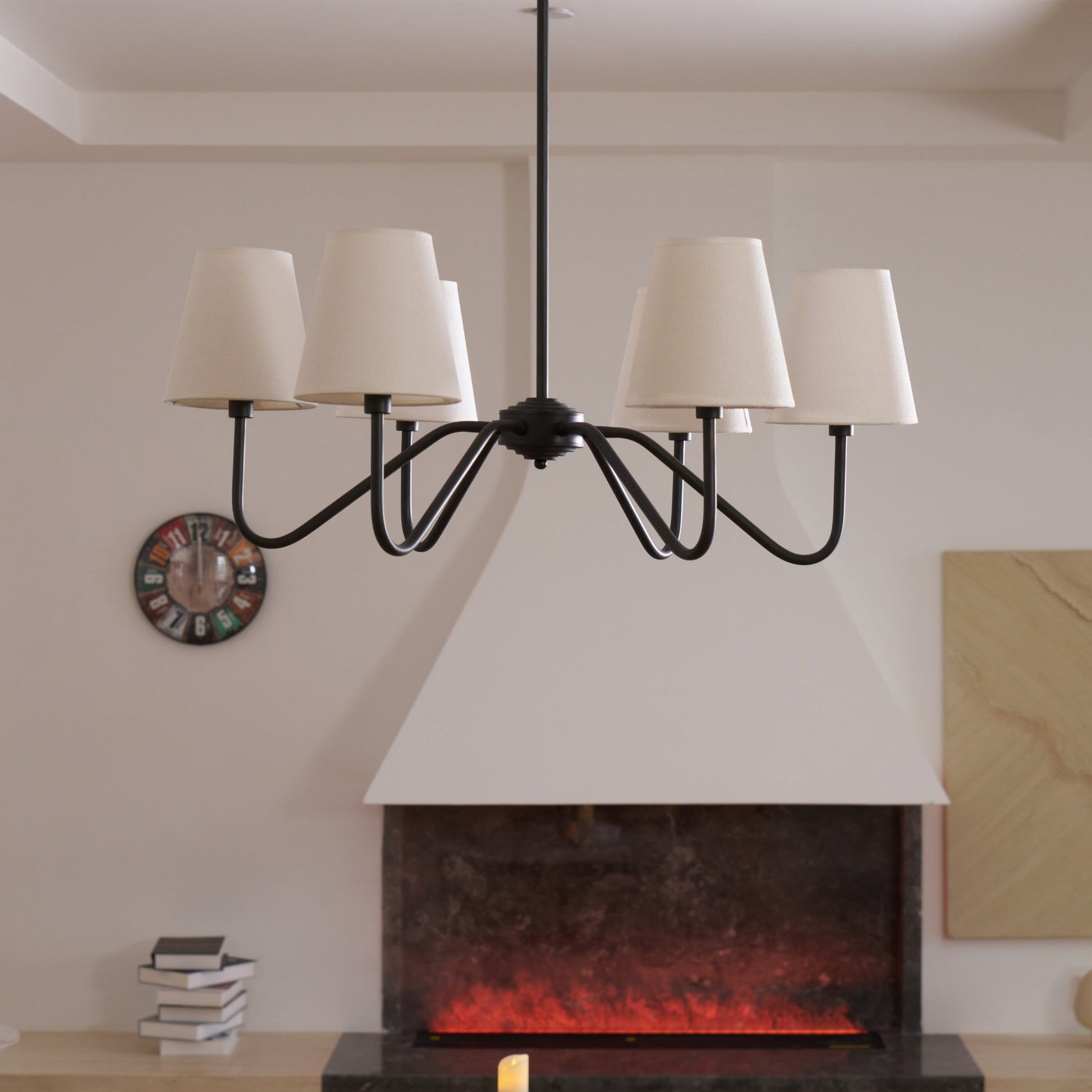 Aurvarira Lumos Classic Black Fabric Chandelier-Neutral Decor